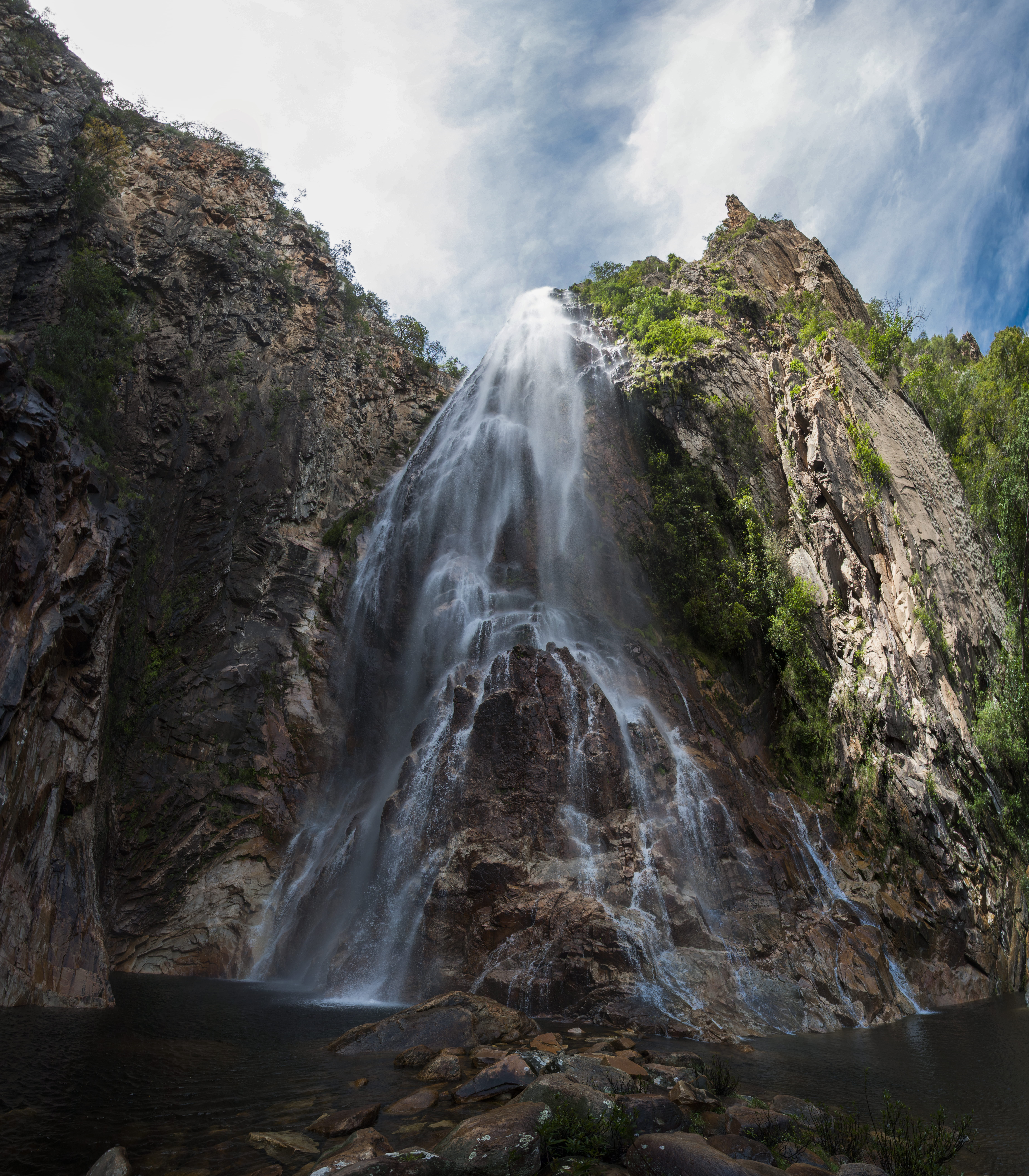 rock formation, water, stones, tourist destination, environment, stream, angle, falling water, waterfalls, waterfall, long exposure, motion, flowing water, Phone HD Wallpaper