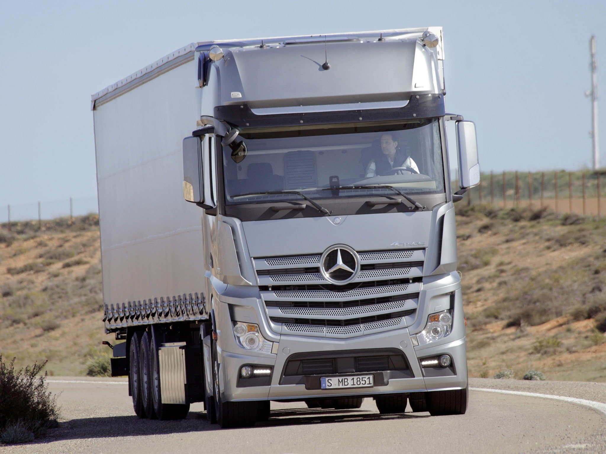semi, 1080P, 1851, actros, mercedes, 2011, benz, mp4, tractor, HD Wallpaper