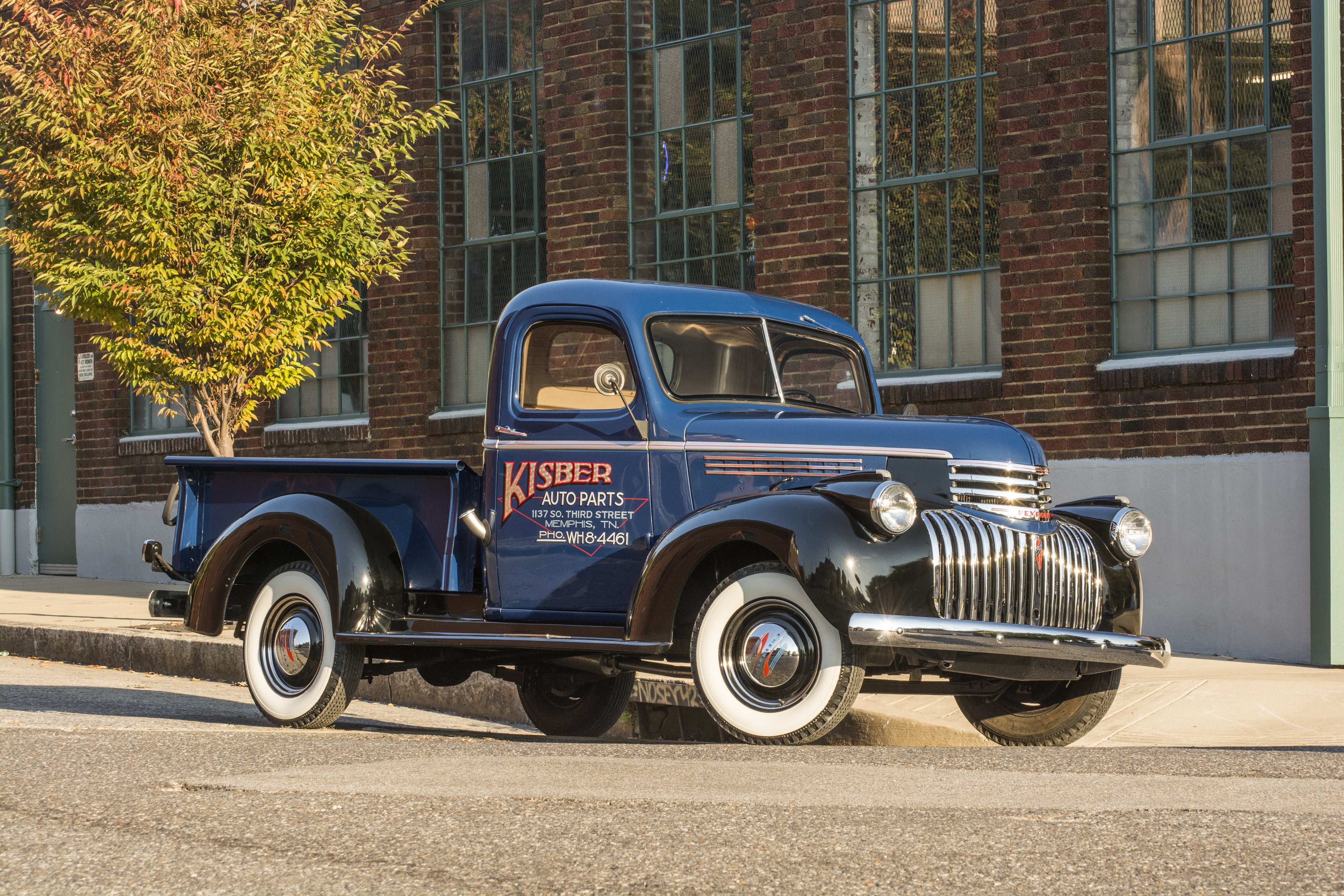 blue, built structure, cab, building, background, 4K, street, Chevrolet, building exterior, outdoors, no people, Pickup, stationary, vintage car, city, HD Wallpaper