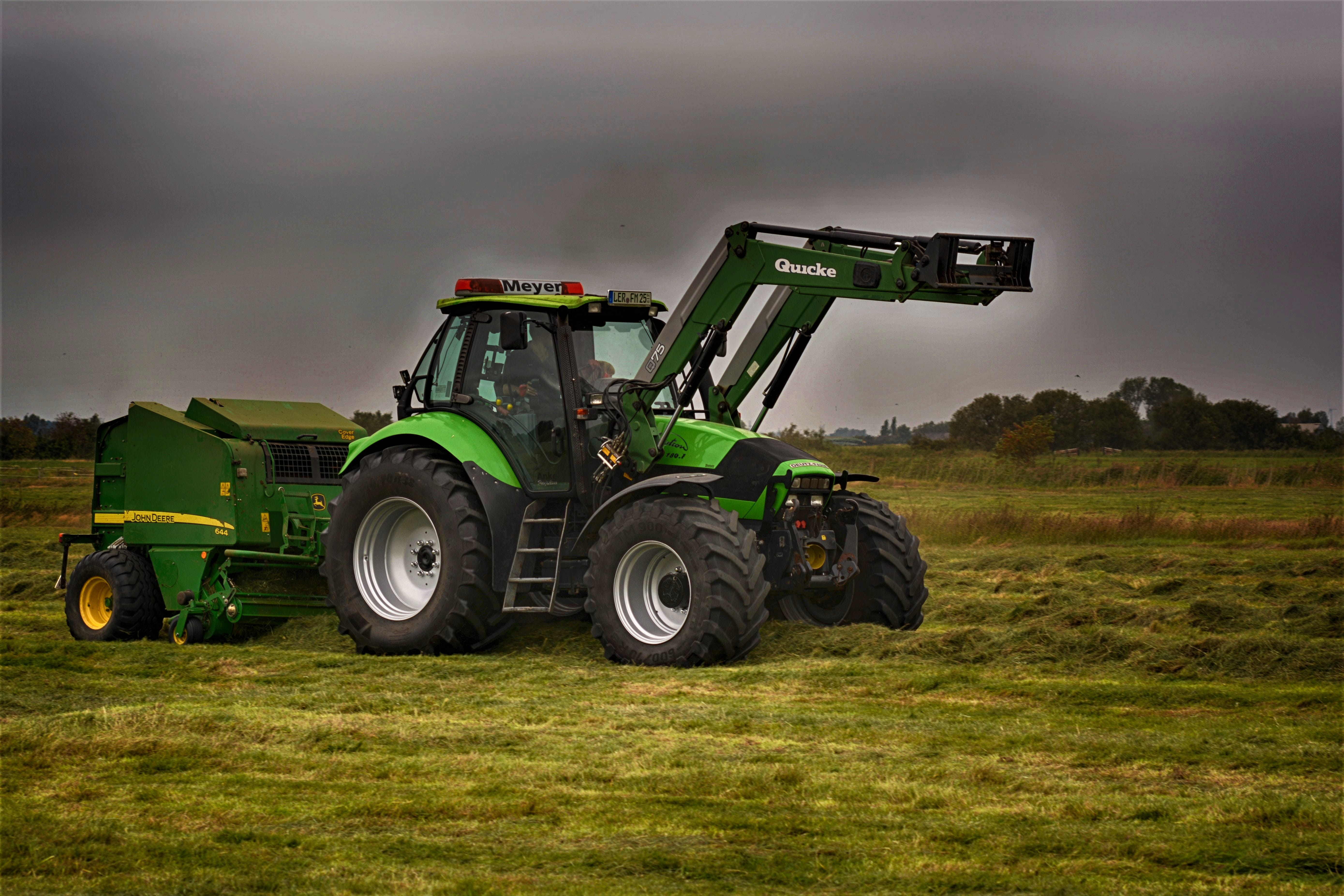 tug, day, hay, mode of transportation, land vehicle, land, grass, harvester, agriculture, tractor, 5K, rheiderland include a, fokke meyer, fendt, environment, HD Wallpaper