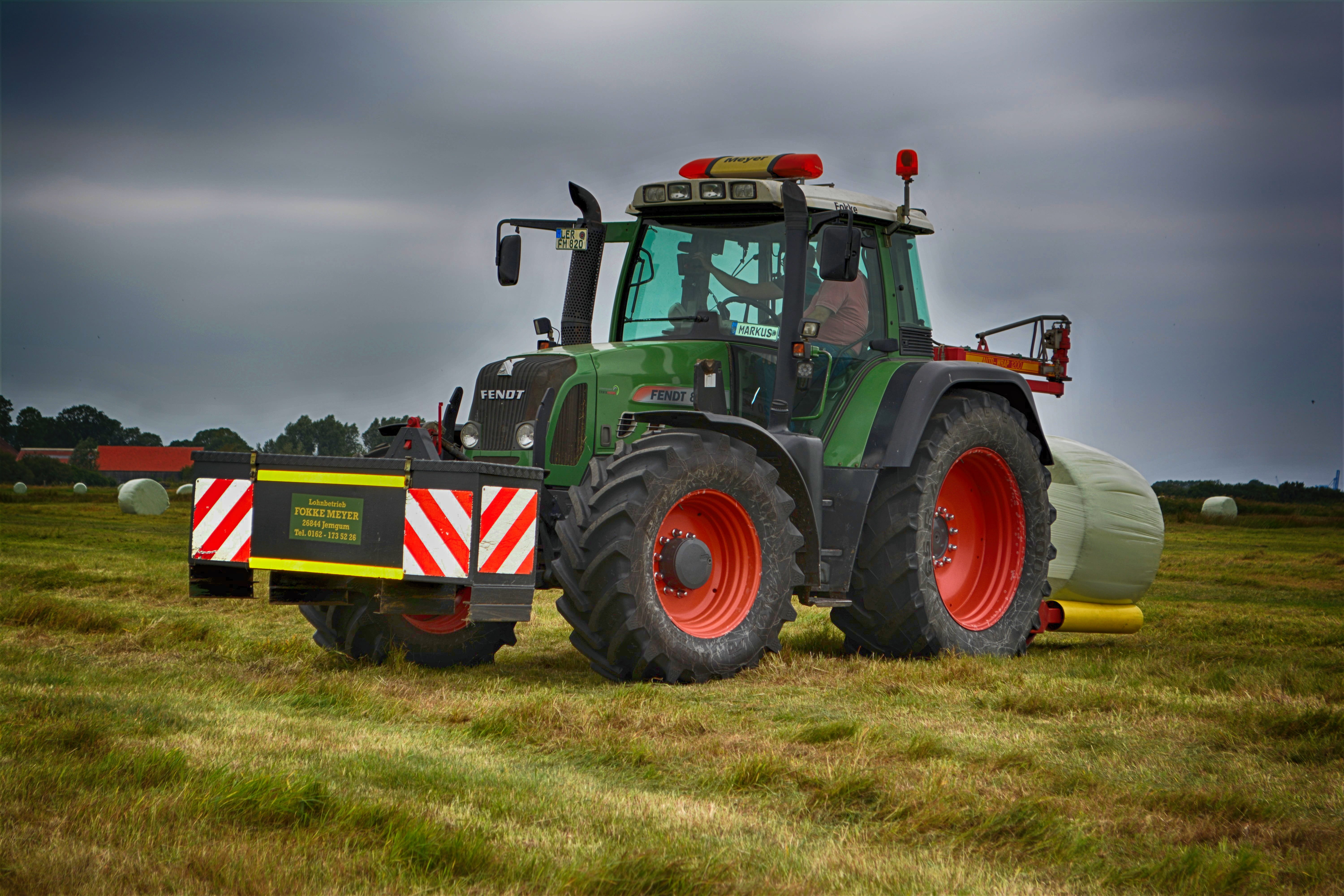 grass, land vehicle, environment, day, rheiderland include a, machinery, agricultural equipment, cloud - sky, cattle feed, midlum, transportation, working machine, HD Wallpaper