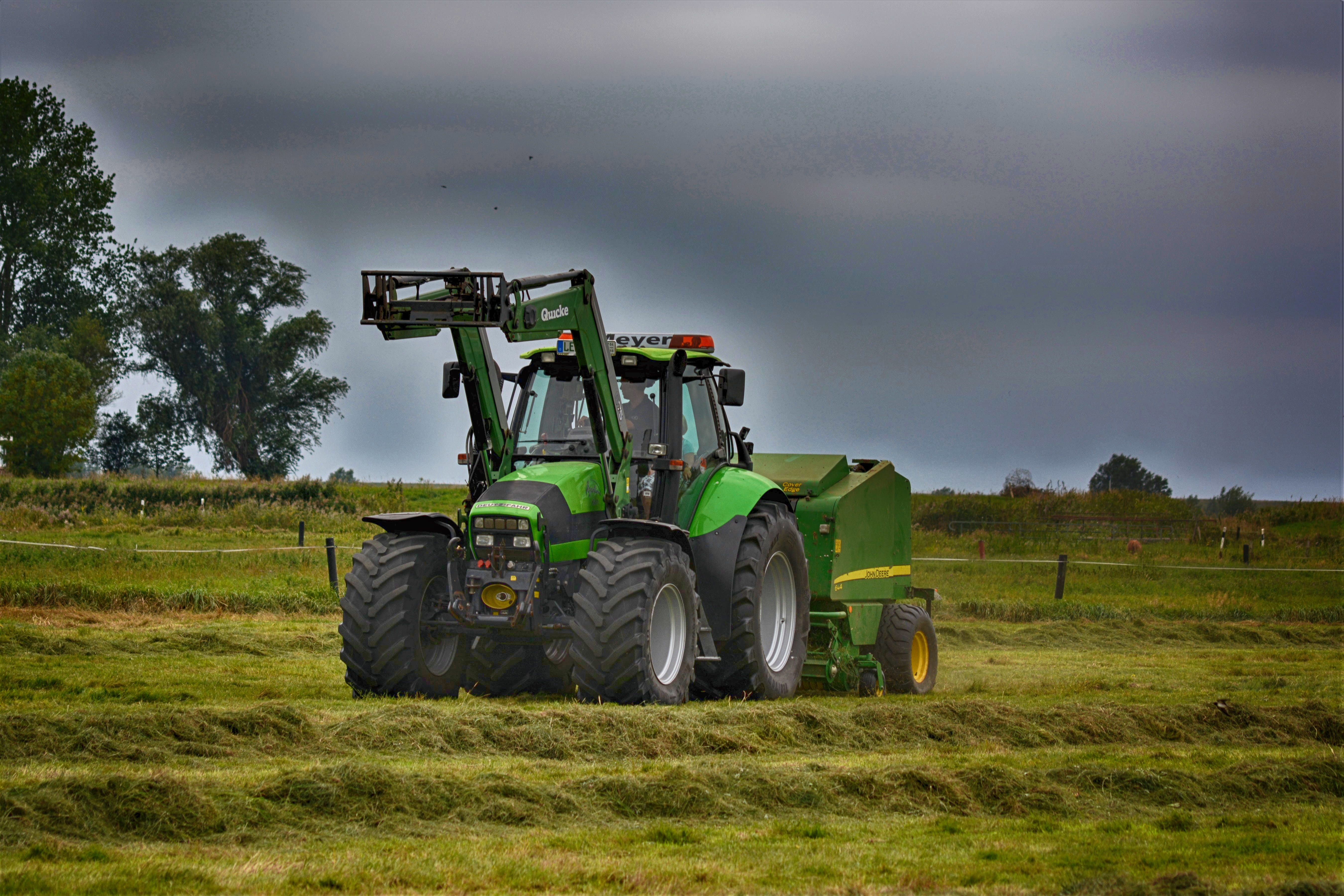 sky, 5K, landscape, transportation, day, plant, midlum, machinery, cattle feed, close up, land vehicle, nature, growth, no people, agricultural machinery, HD Wallpaper