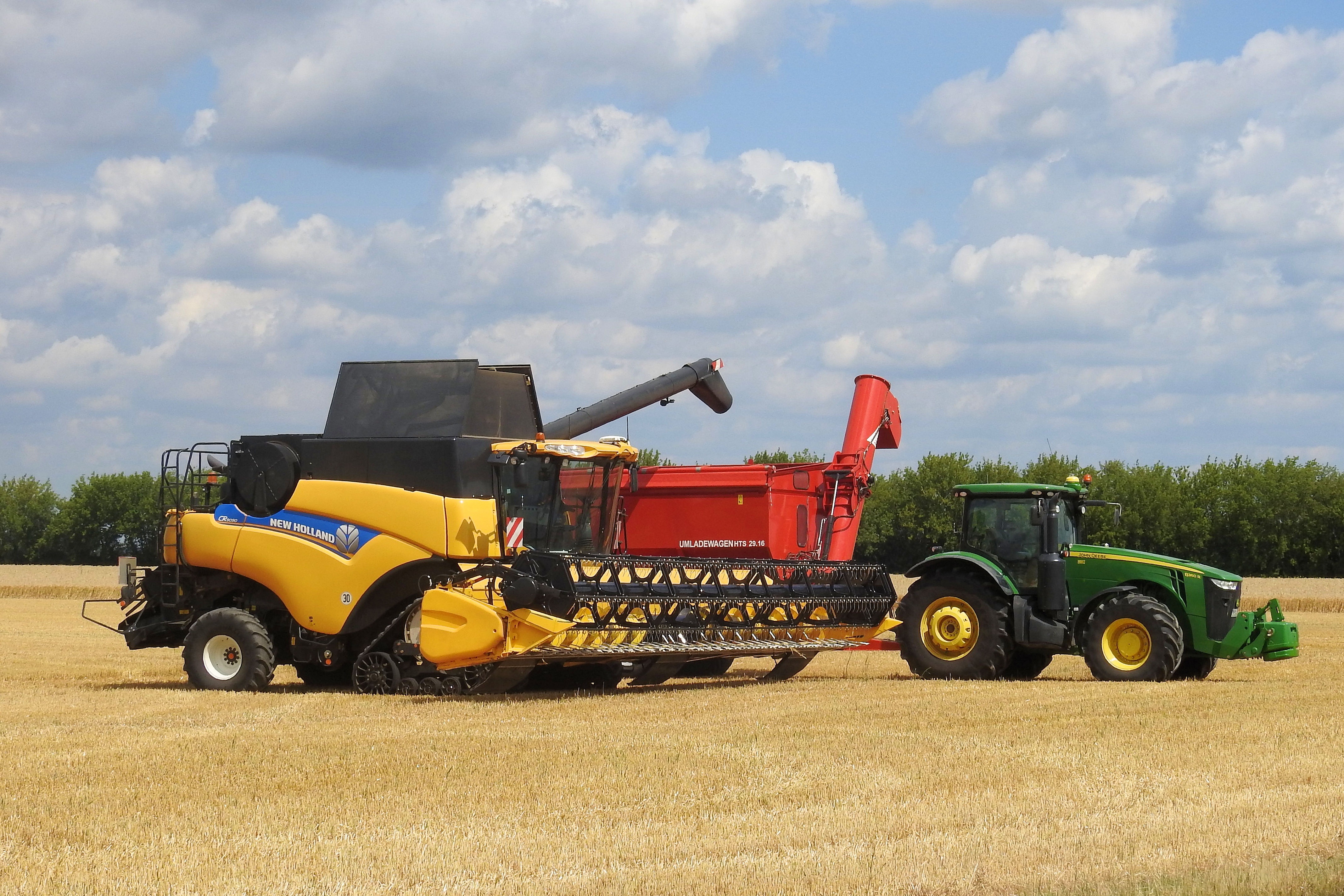 field, combine, outdoors, yellow, mode of transportation, grain harvest, near, transportation, agricultural tractor, agricultural machinery, black, harvesting, HD Wallpaper