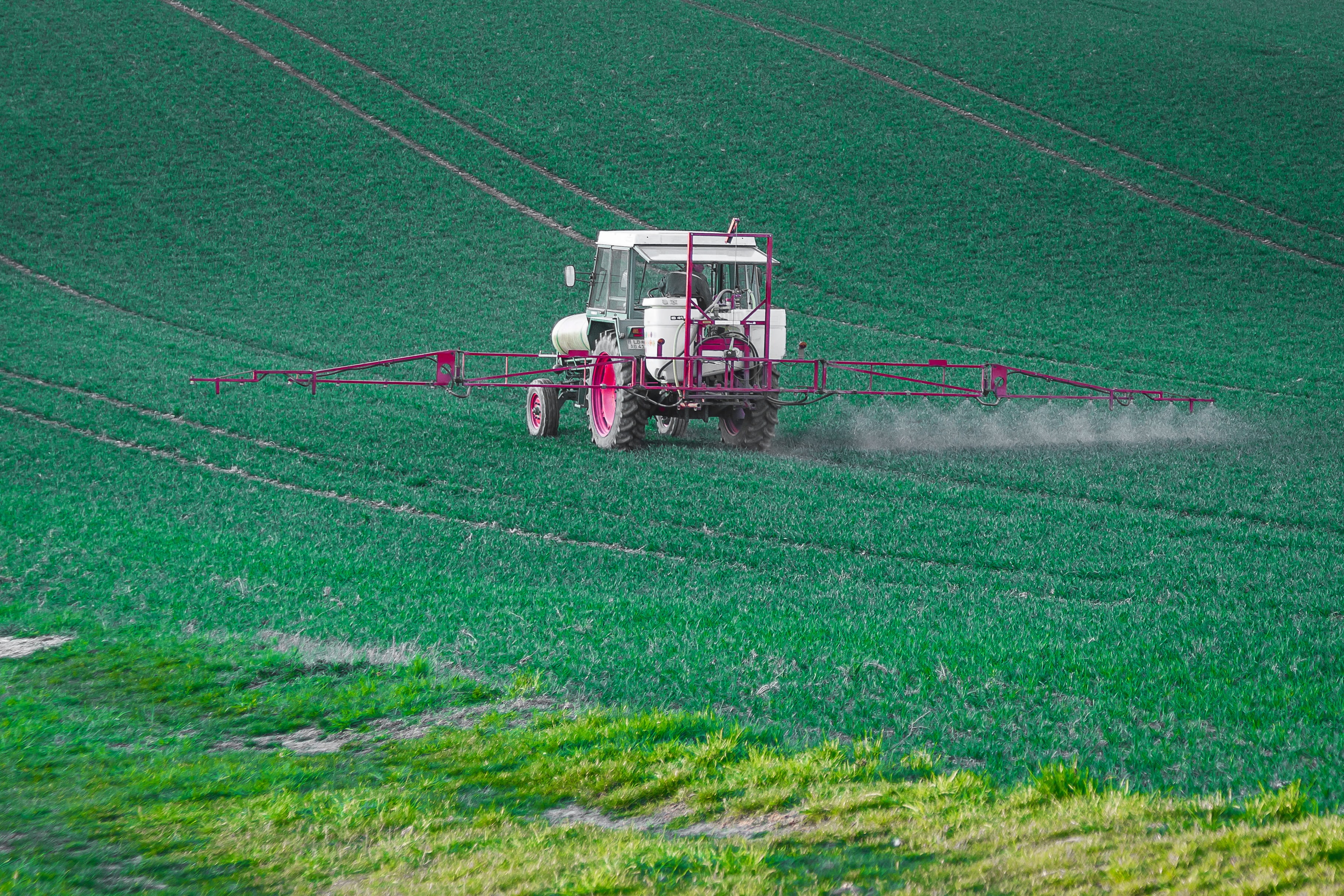 field, agricultural machinery, farm, plant, environment, plant protection, no people, grass, nature, 2K, growth, spray mist, outdoors, glyphosate, land vehicle, HD Wallpaper
