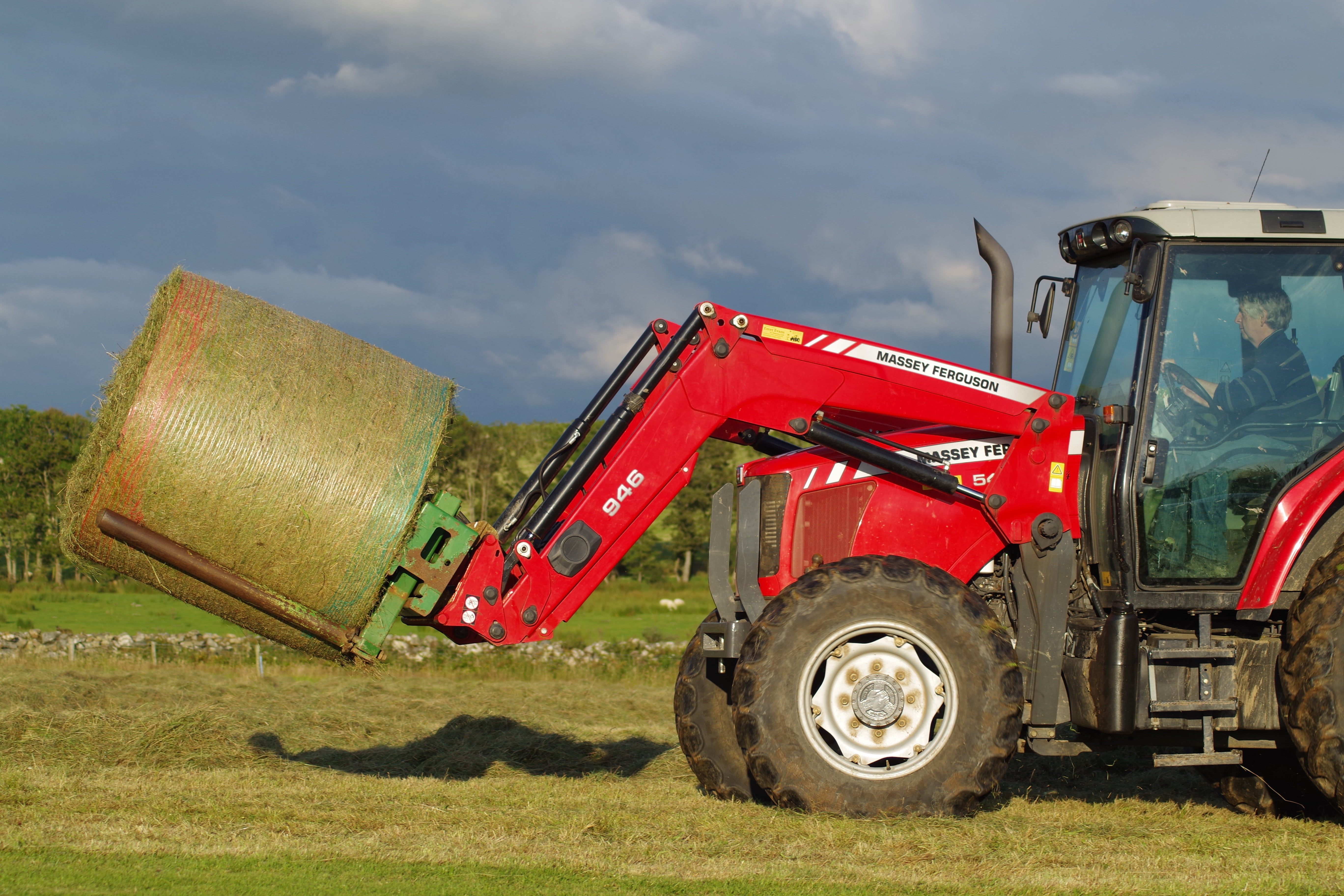combine harvester, equipment, agriculture, tractor, bale, mode of transportation, farming, agricultural machinery, land, no people, nature, hay, truck, HD Wallpaper