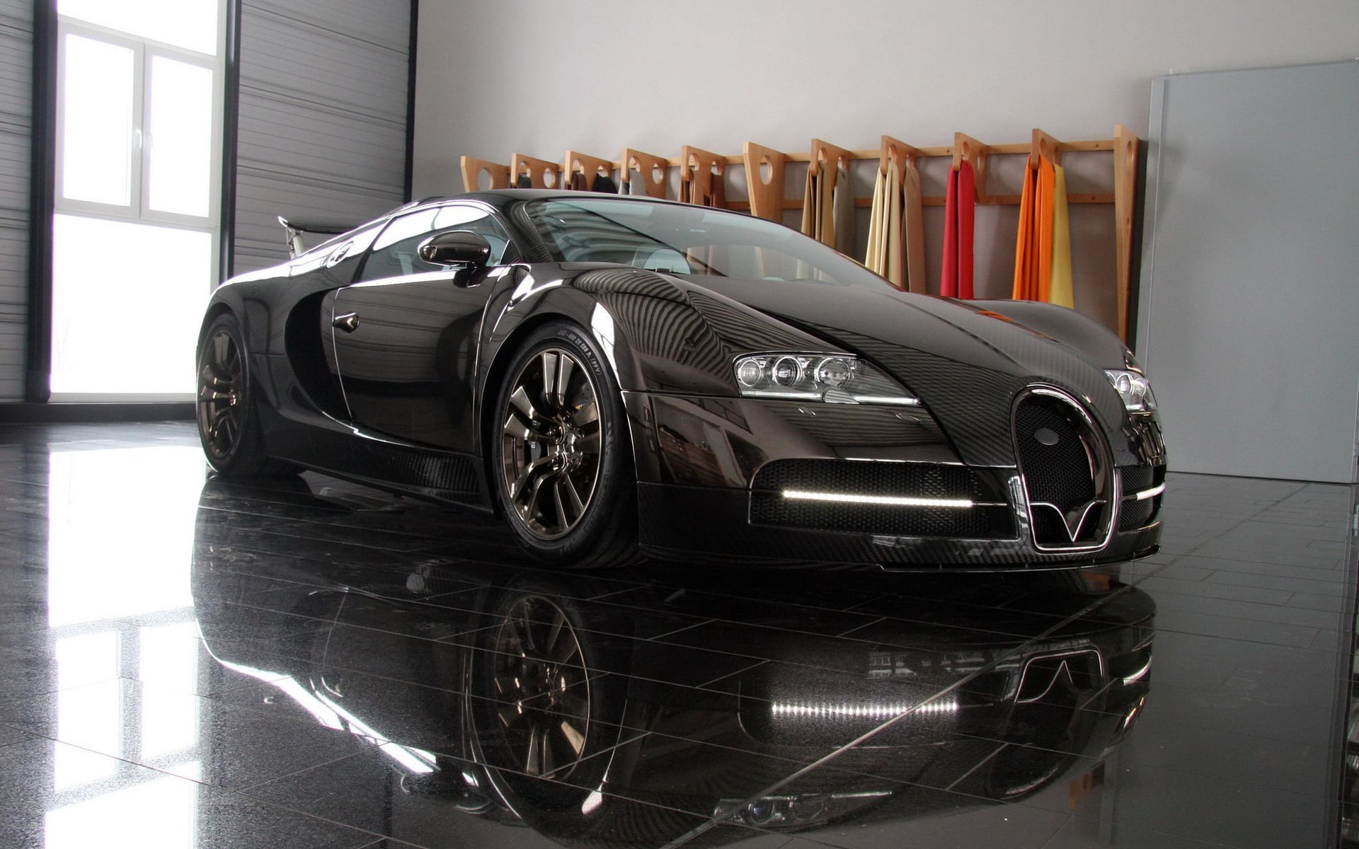 front View, mode of transportation, luxury, black, design, bugatti, motor Vehicle, racecar, expense, transportation, technology, engine, modern, architecture, HD Wallpaper