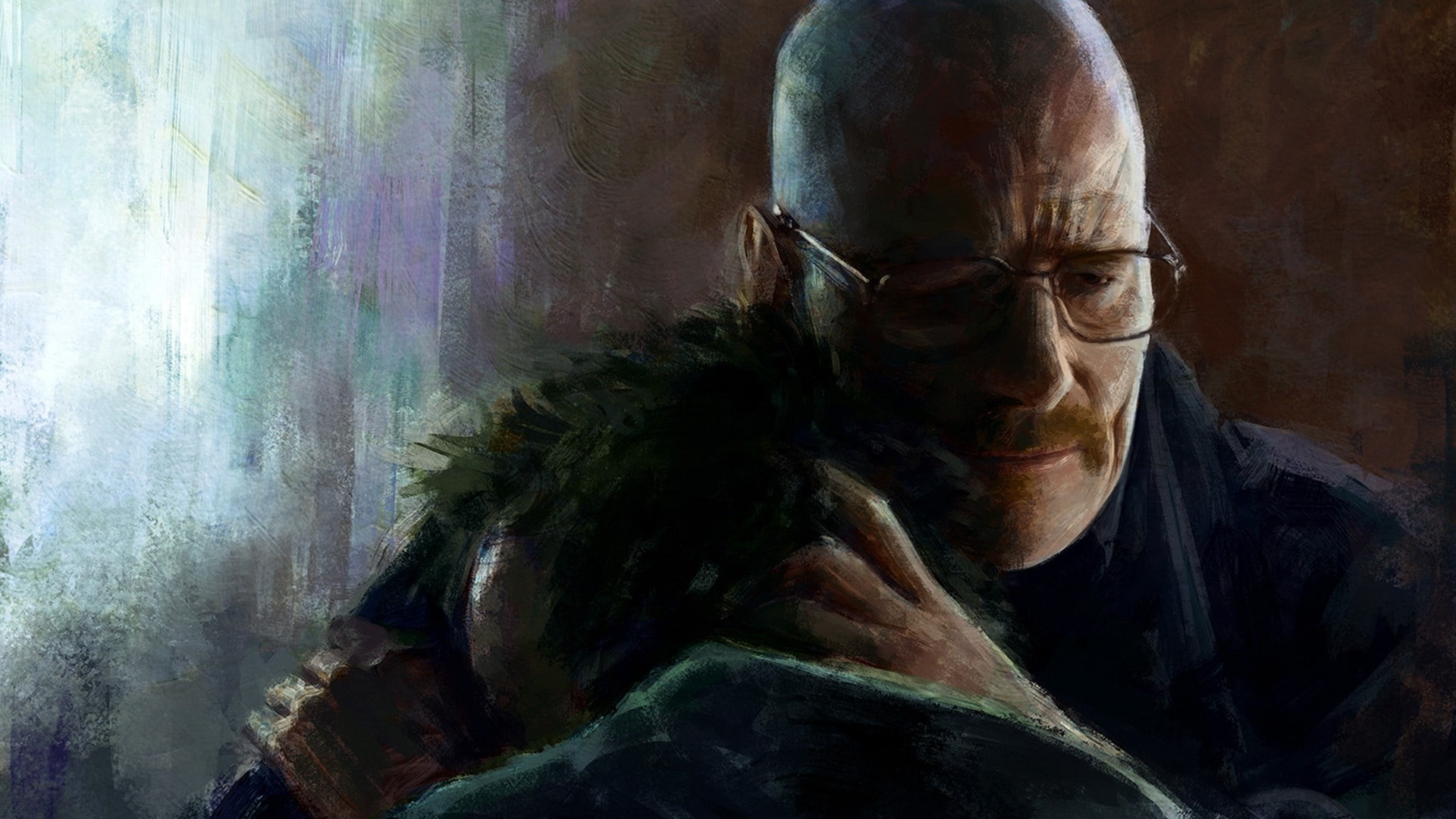 1080P, one person, spooky, indoors, front view, males, mid adult men, digital composite, mid adult, men, close-up, breaking bad walter white heisenberg jessie pinkman tv chemistry, HD Wallpaper