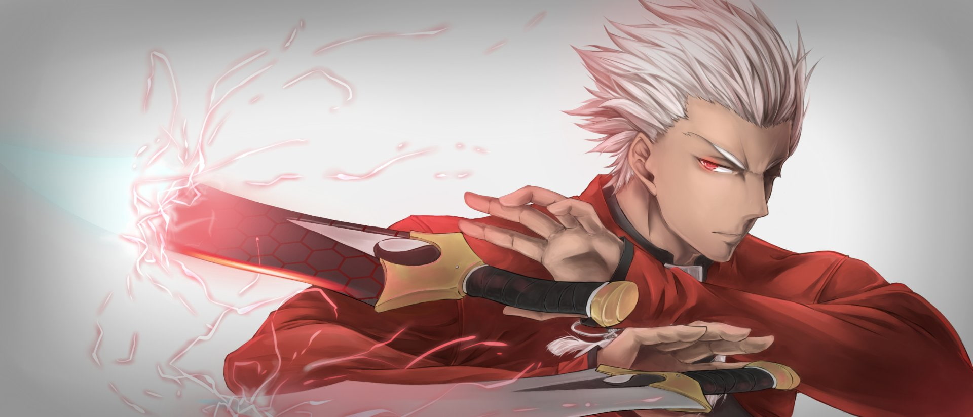 arts culture and entertainment, red, Fate Series, 1080P, warm clothing, hair, Fate/Stay Night, lifestyles, Archer (Fate/Stay Night), emotion, offspring, HD Wallpaper