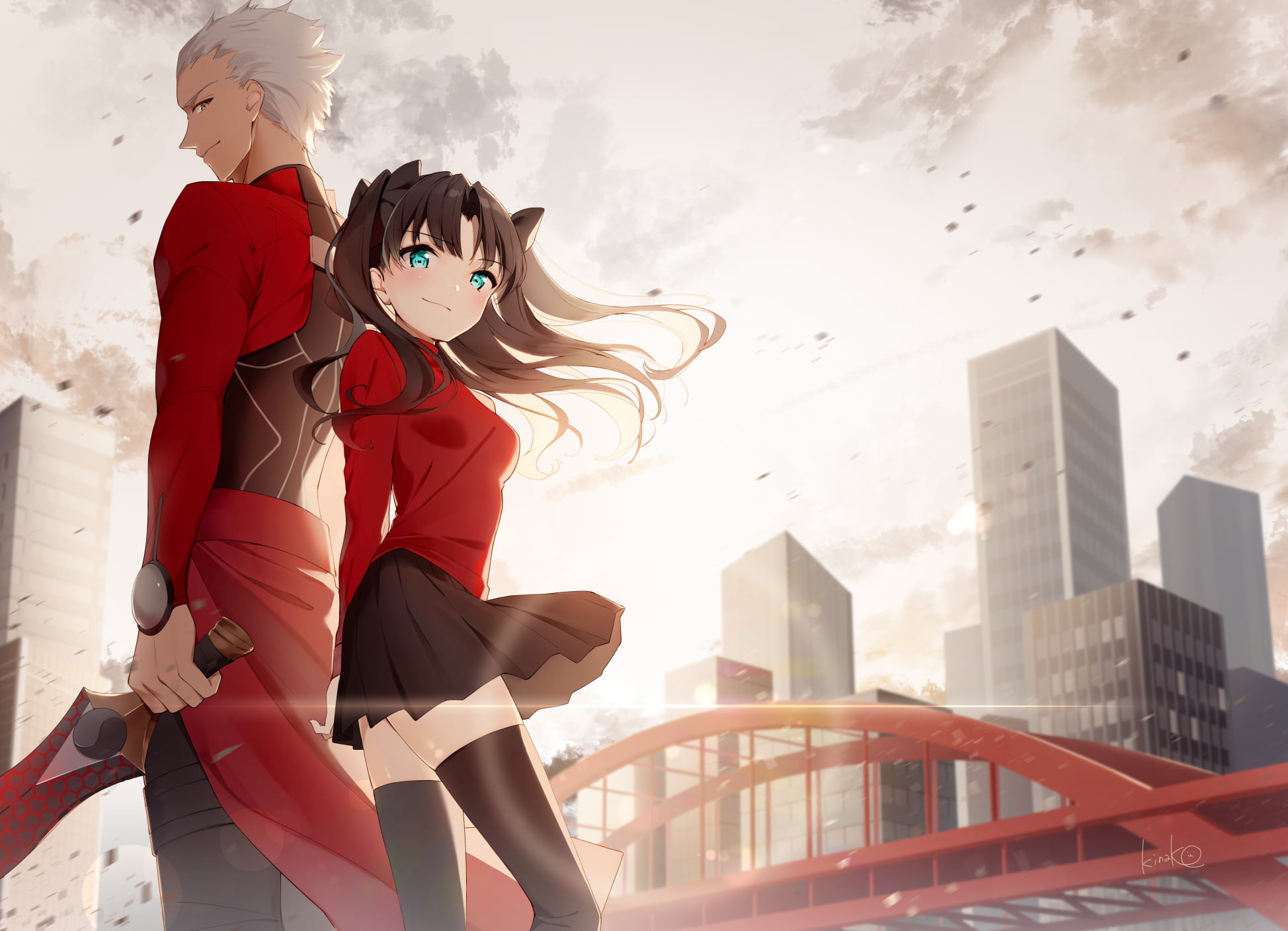 1080P, Rin Tohsaka, Fate/Stay Night, Archer (Fate/Stay Night), Fate Series, HD Wallpaper