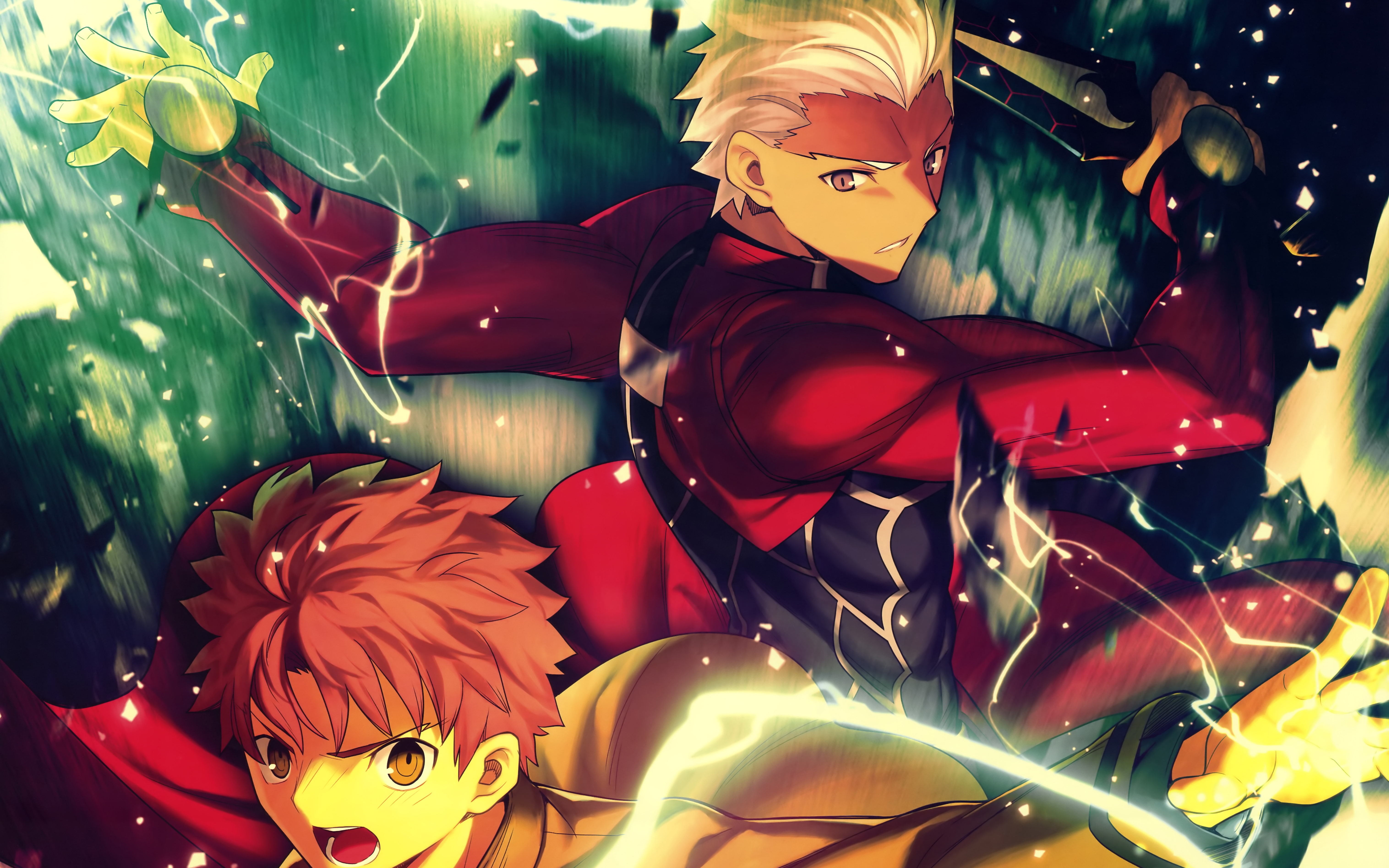 flowering plant, representation, 5K, human representation, nature, sword, creativity, indoors, high angle view, fate stay night, red, multi colored, Anime, HD Wallpaper