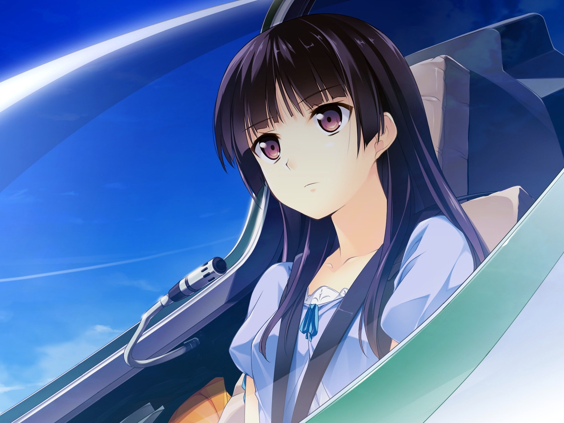 transportation, real people, air vehicle, young adult, nature, cartoon, 1080P, firmament, mode of transportation, young women, women, portrait, HD Wallpaper