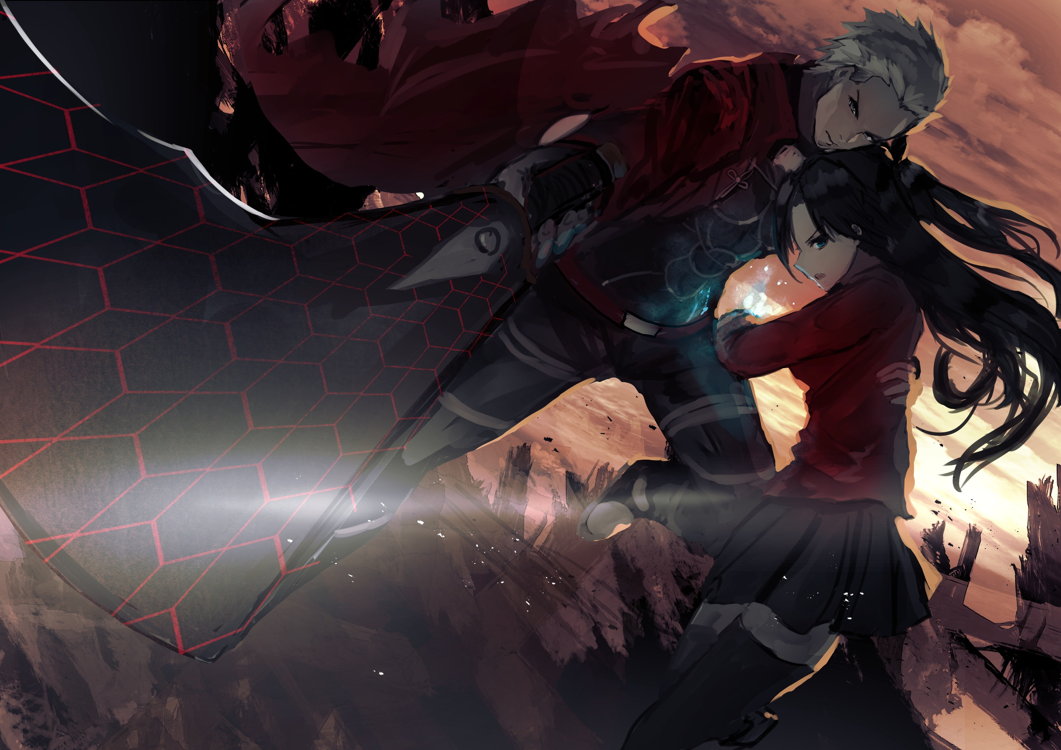 technology, art and craft, indoors, healthcare and medicine, nature, full frame, tohsaka rin, high angle view, battle, pattern, digital composite, 2K, HD Wallpaper