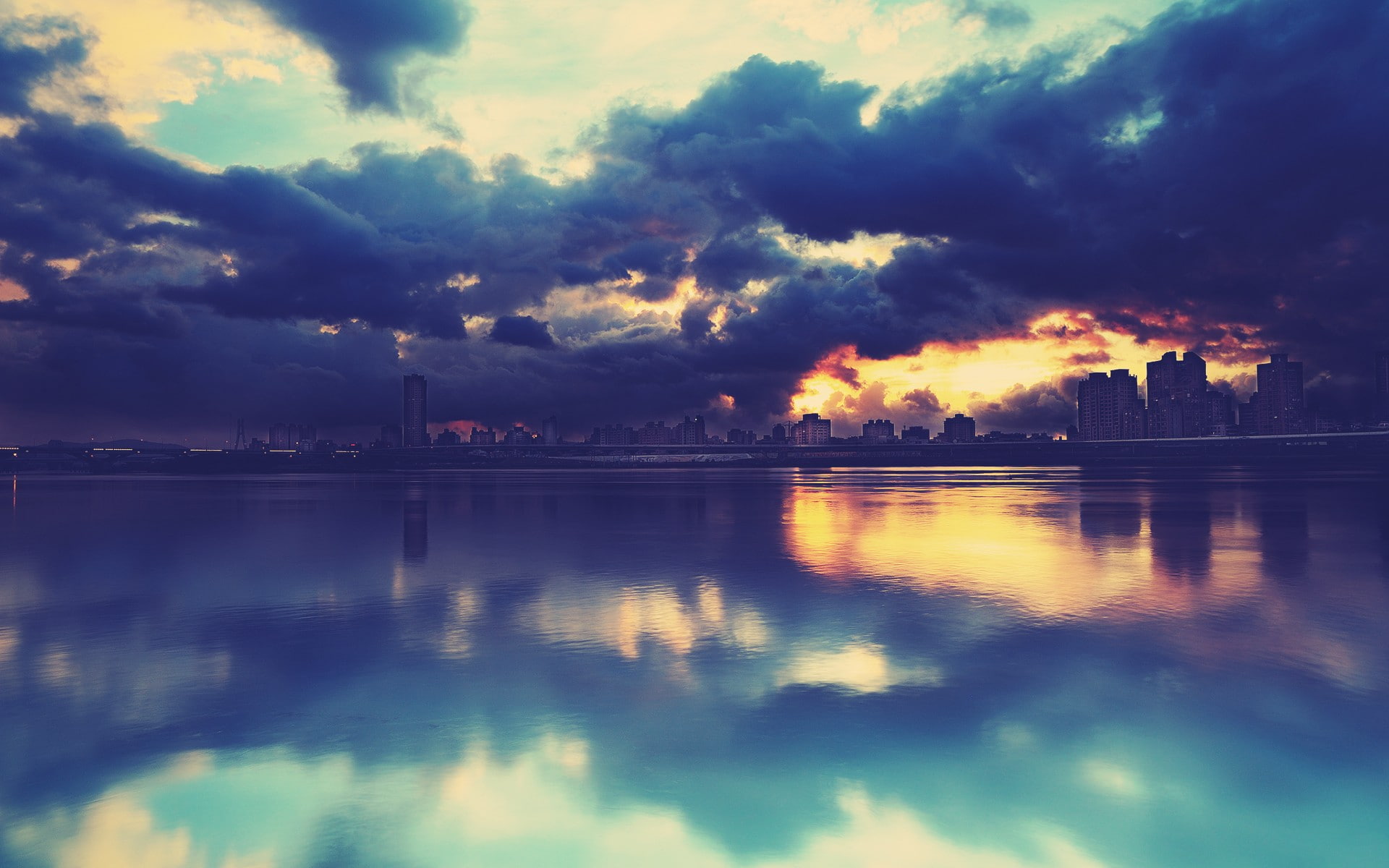 photography, clouds, 1080P, sunset, gray, nimbus, hd, HD Wallpaper
