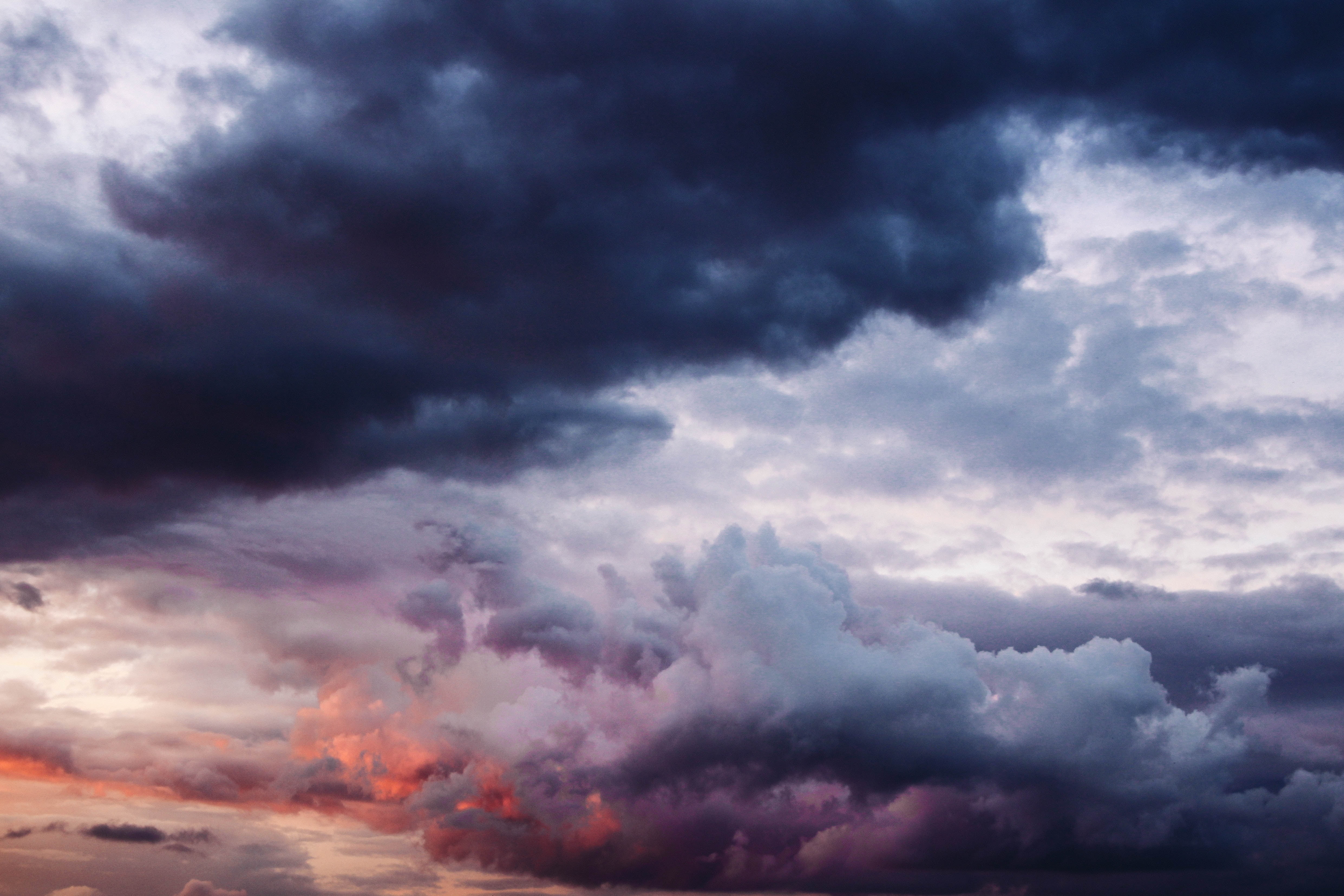 day, sunlight, weather, scenics - nature, climate, dramatic Sky, storm Cloud, thunderstorm, purple, copy space, heaven, moody Sky, sky, overcast, clouds, HD Wallpaper