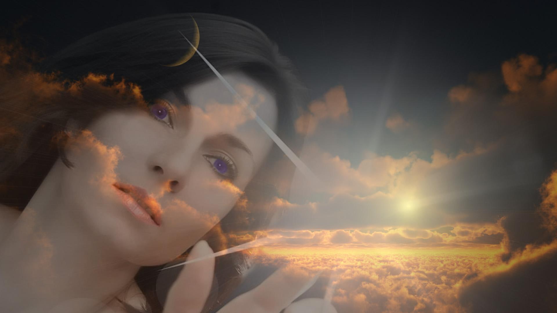 touch, loving, nimbus, 1080P, hair, fulfillment, strong, angel, infinity, clouds, x, special, calm, sweetest, touched, HD Wallpaper