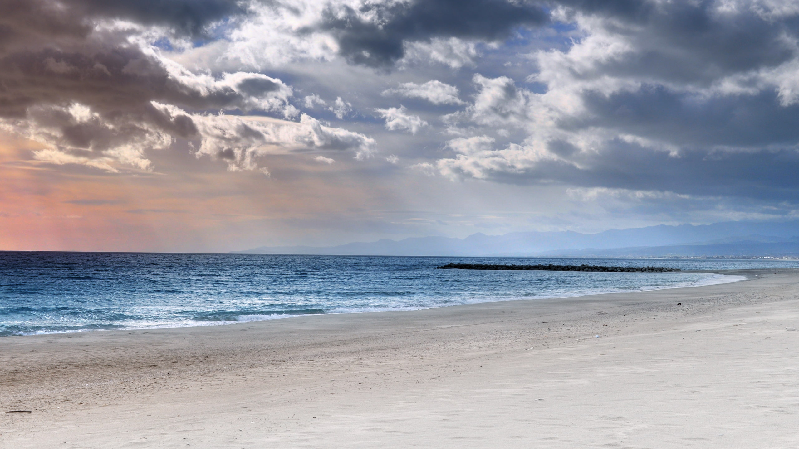 sunlight, line, clouds, beach, 2K, nimbus, nature, hd, HD Wallpaper