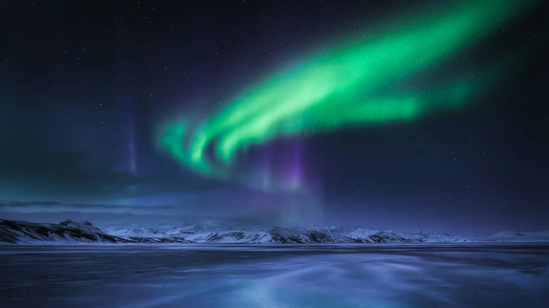 snow, mountain range, space and astronomy, aurora borealis, landscape, mount scenery, atmosphere, scenics - nature, vik i myrdal, aurora, beauty in nature, HD Wallpaper