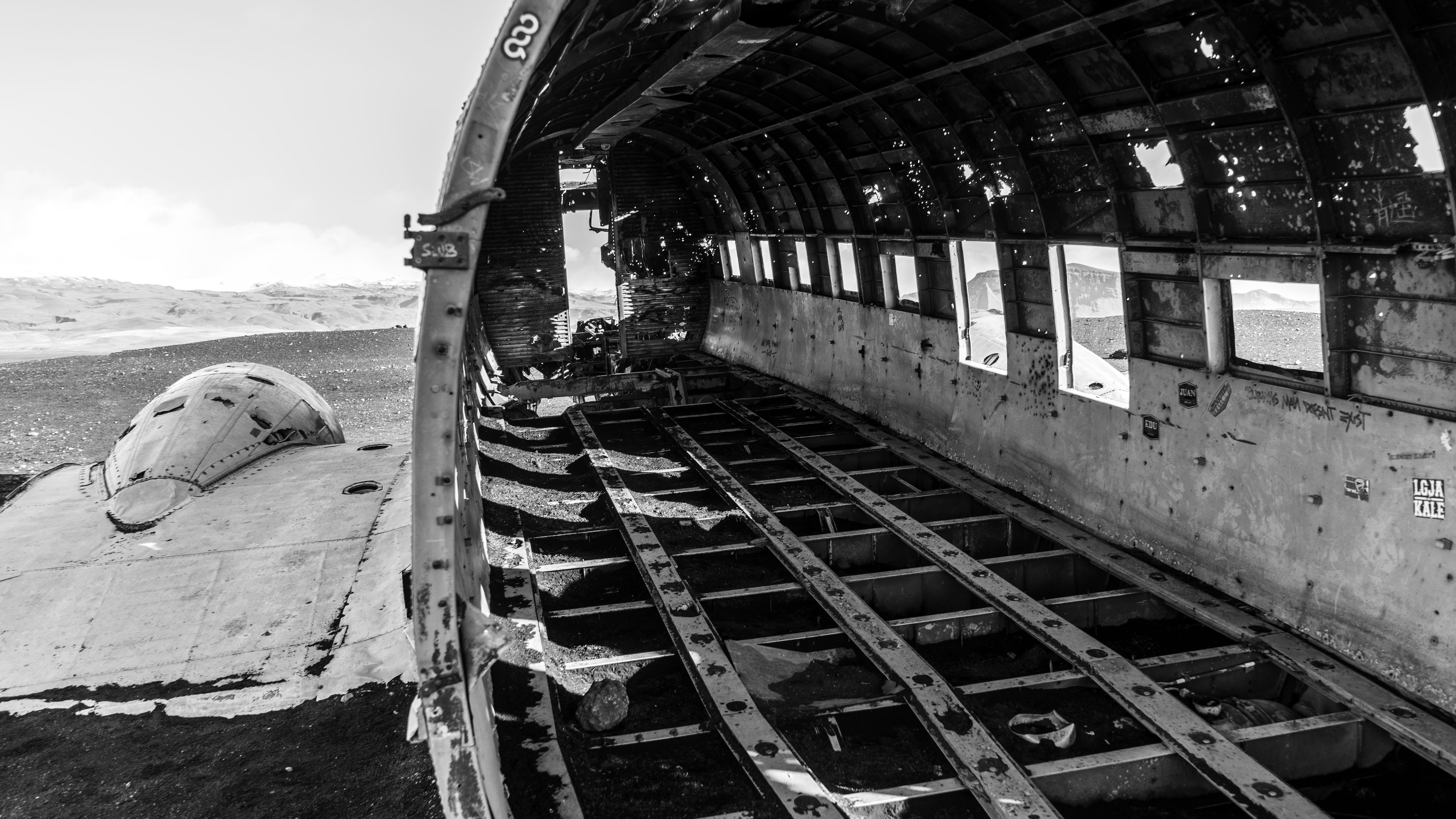 urban, gray, built structure, sand, obsolete, nature, vik, deterioration, nautical vessel, grayscale, day, architecture, one person, outdoors, real people, HD Wallpaper