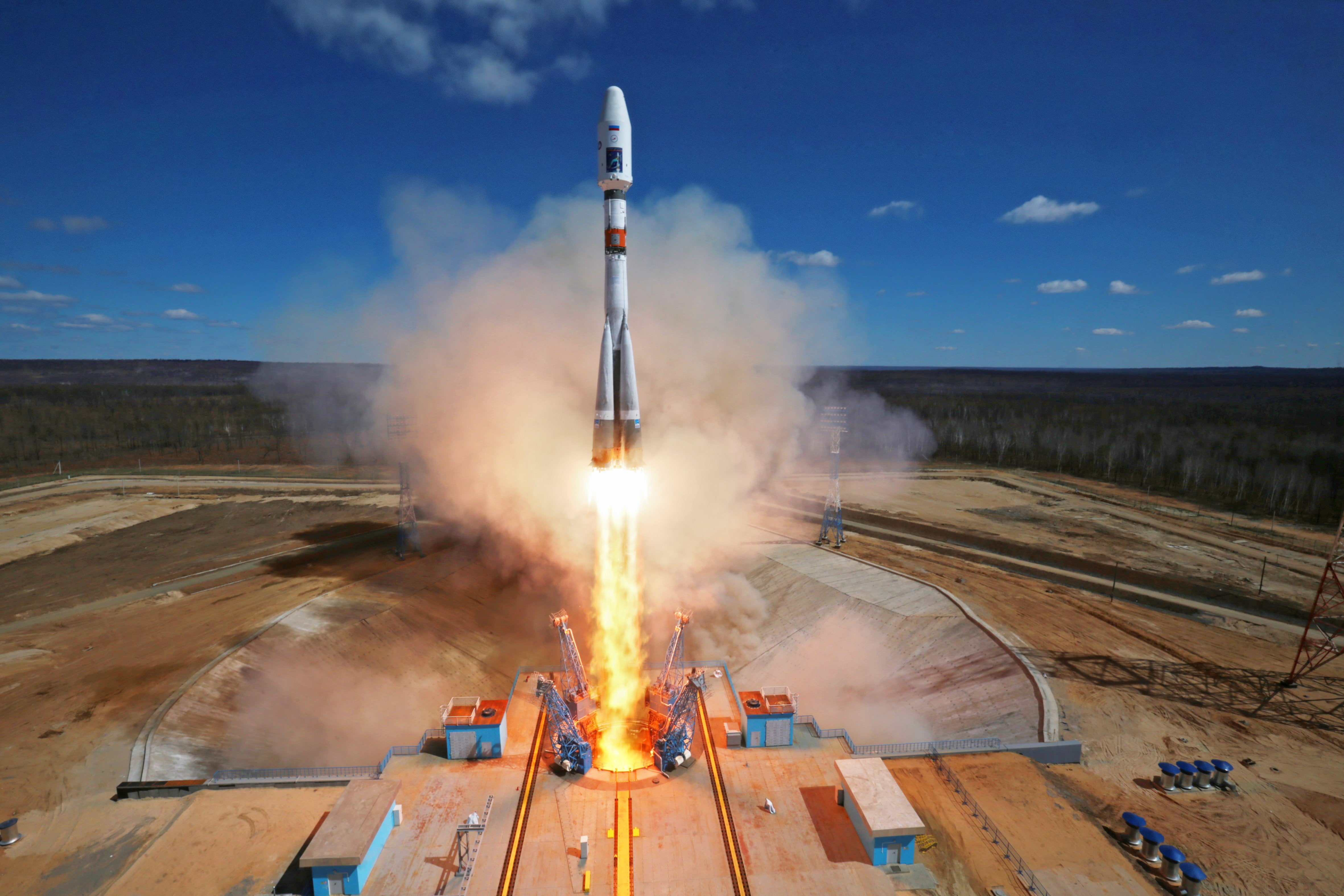roscosmos, Vostochny Cosmodrome, Soyuz, 4K, HD Wallpaper