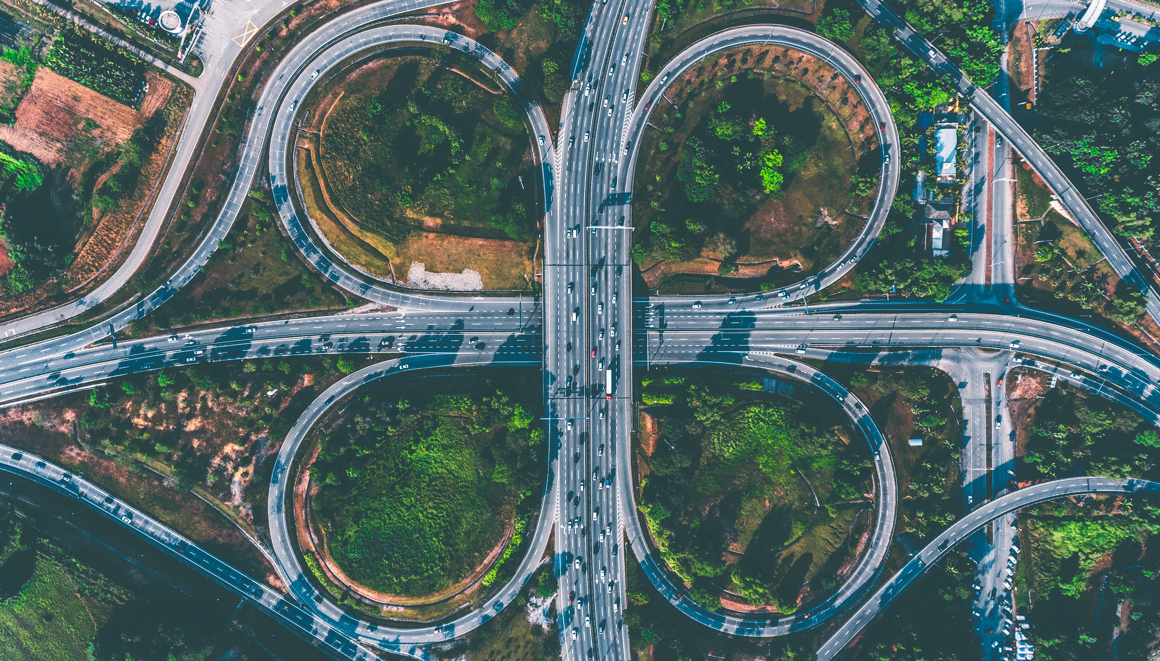 view, overpass, nature, built structure, crossroad, transportation, freeway, day, road, connection, high angle view, photography, way, s, travel destinations, HD Wallpaper