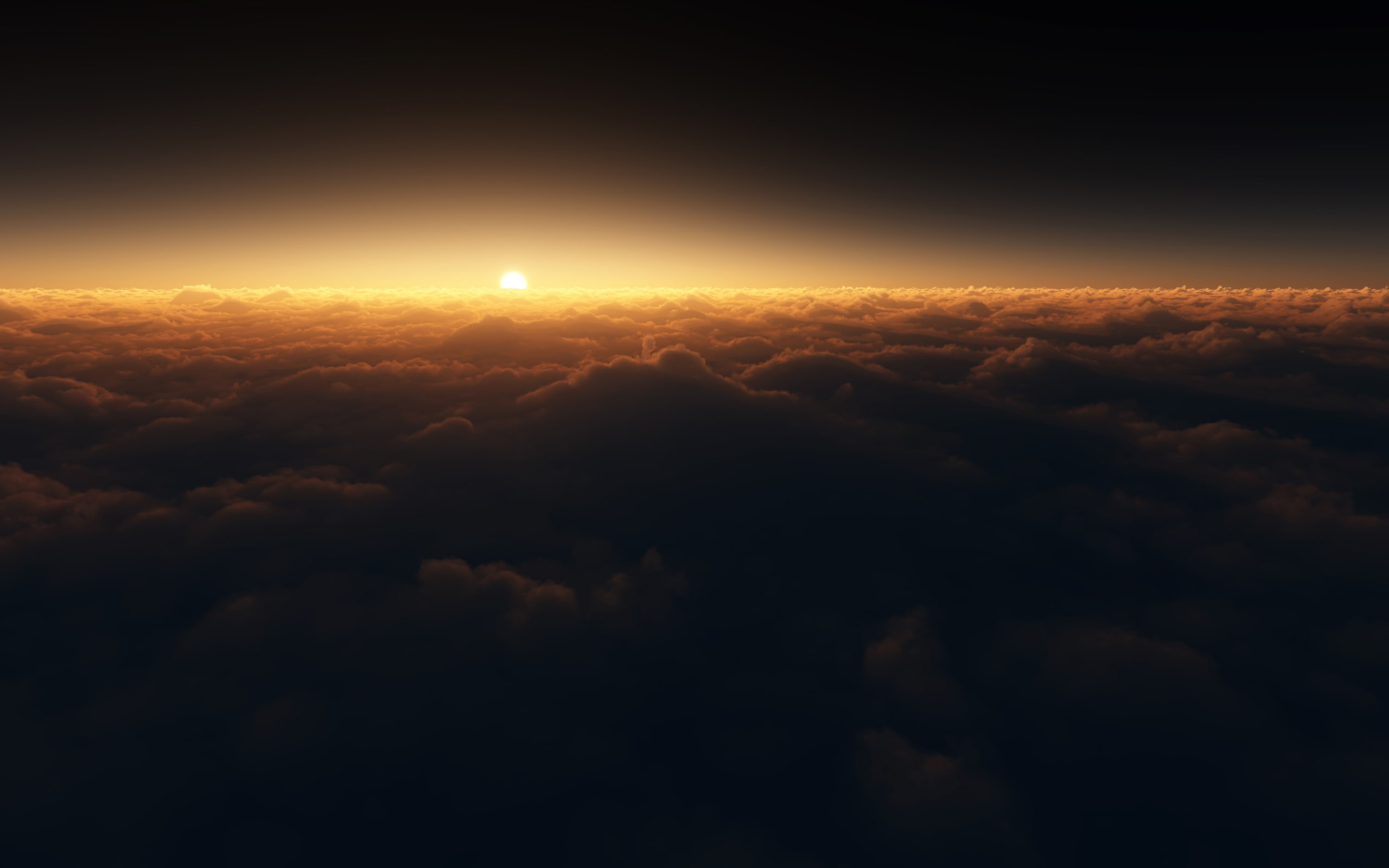 air vehicle, outdoors, dark, Landscape, cloud - sky, horizon, 2K, no people, scenics - nature, sunset, tranquility, awe, tranquil scene, beyond the clouds, HD Wallpaper