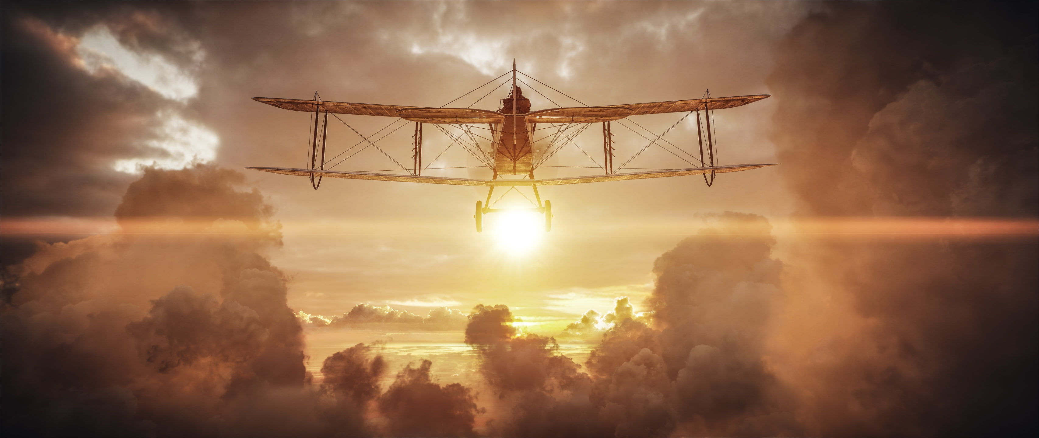 aircraft, Games, architecture, transportation, built structure, outdoors, artwork, sunlight, beyond the clouds, battlefield 1, mode of transportation, no people, HD Wallpaper