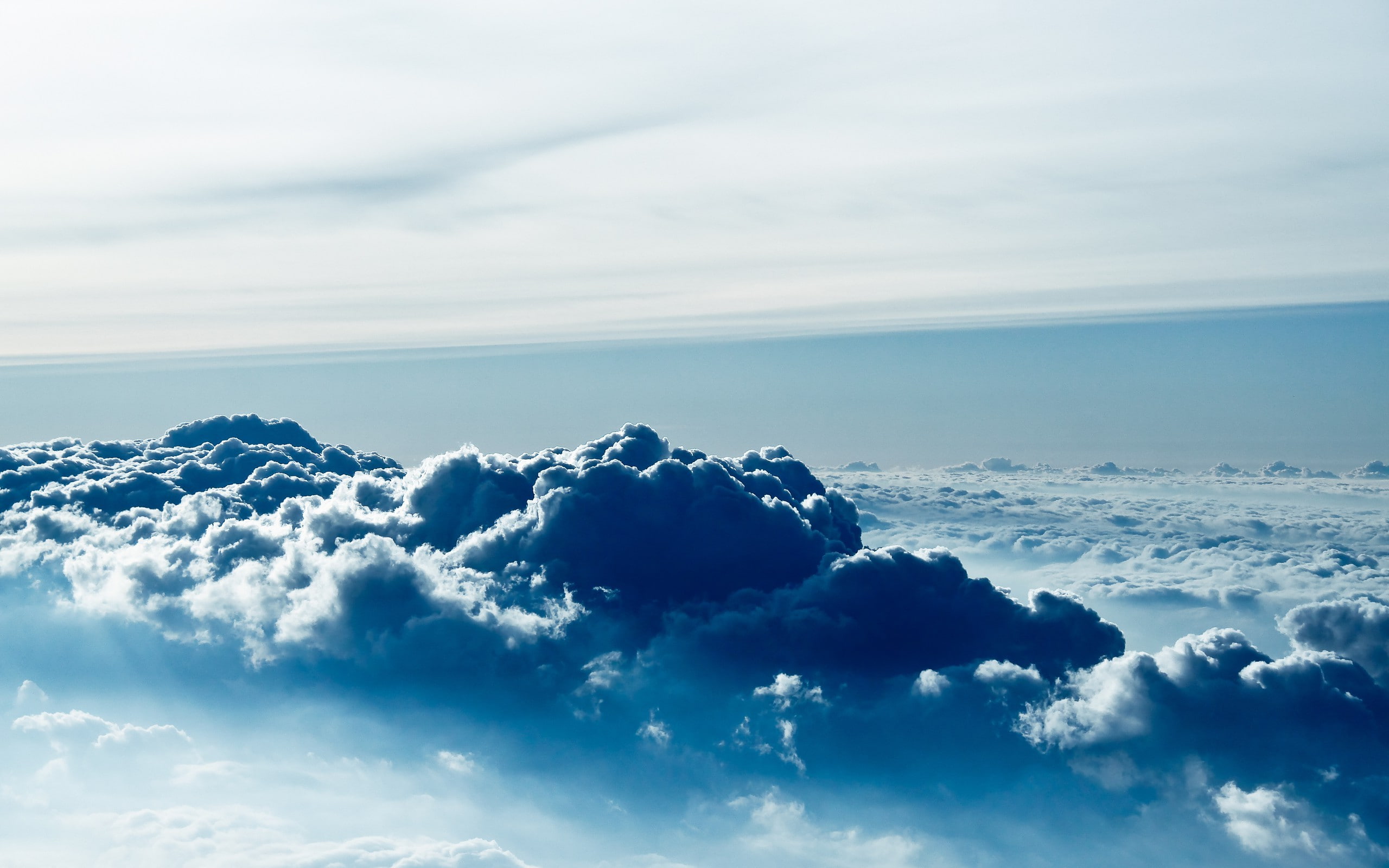 scenics - nature, white color, outdoors, atmosphere, fluffy, sky, blue, cloud - sky, cloudscape, meteorology, 2K, beauty in nature, tranquil scene, no people, HD Wallpaper