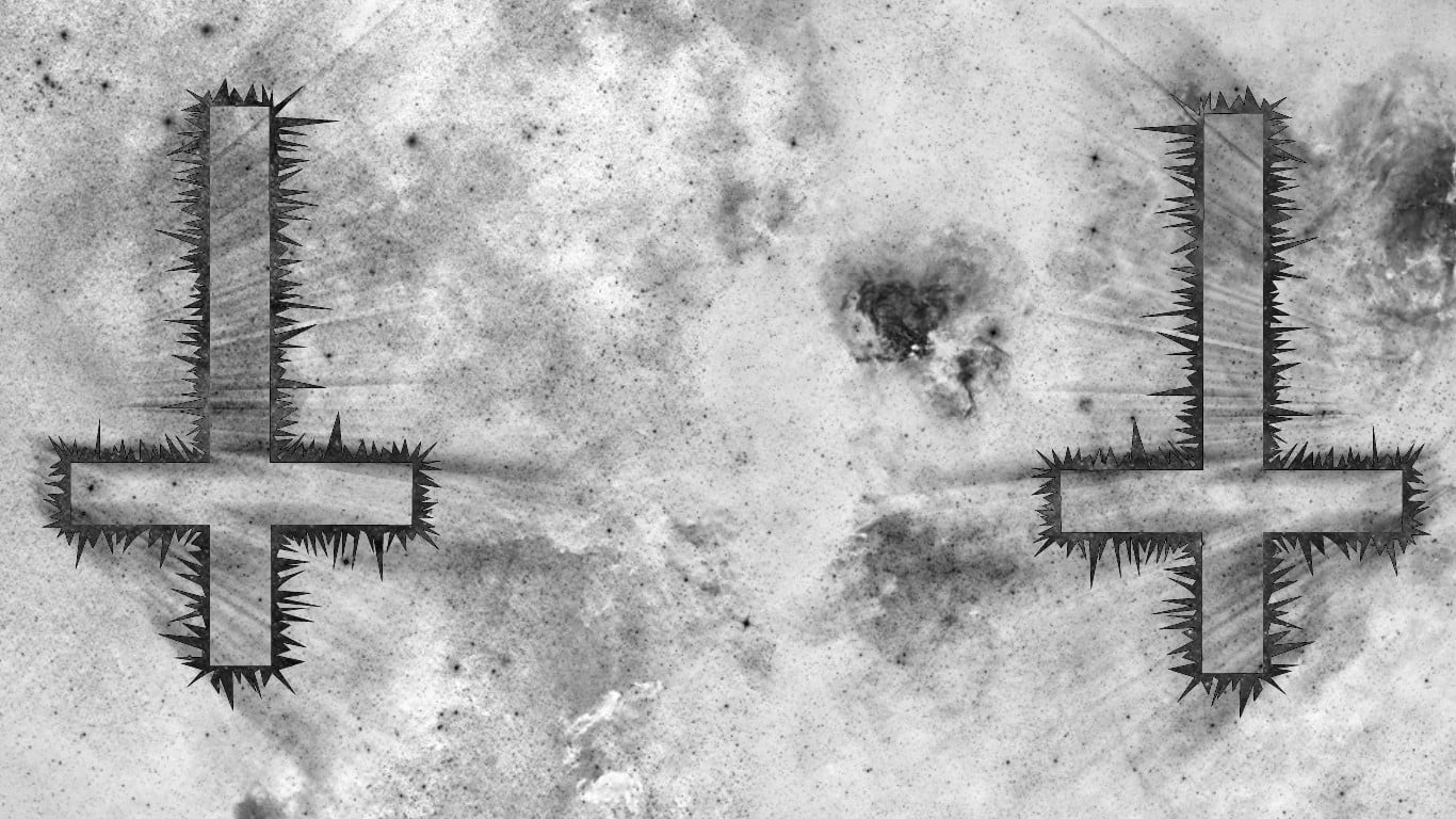 no people, grunge, 720P, old, concrete, metal, directly above, outdoors, religion, day, close-up, pattern, dark, textured effect, creativity, wall - building feature, HD Wallpaper