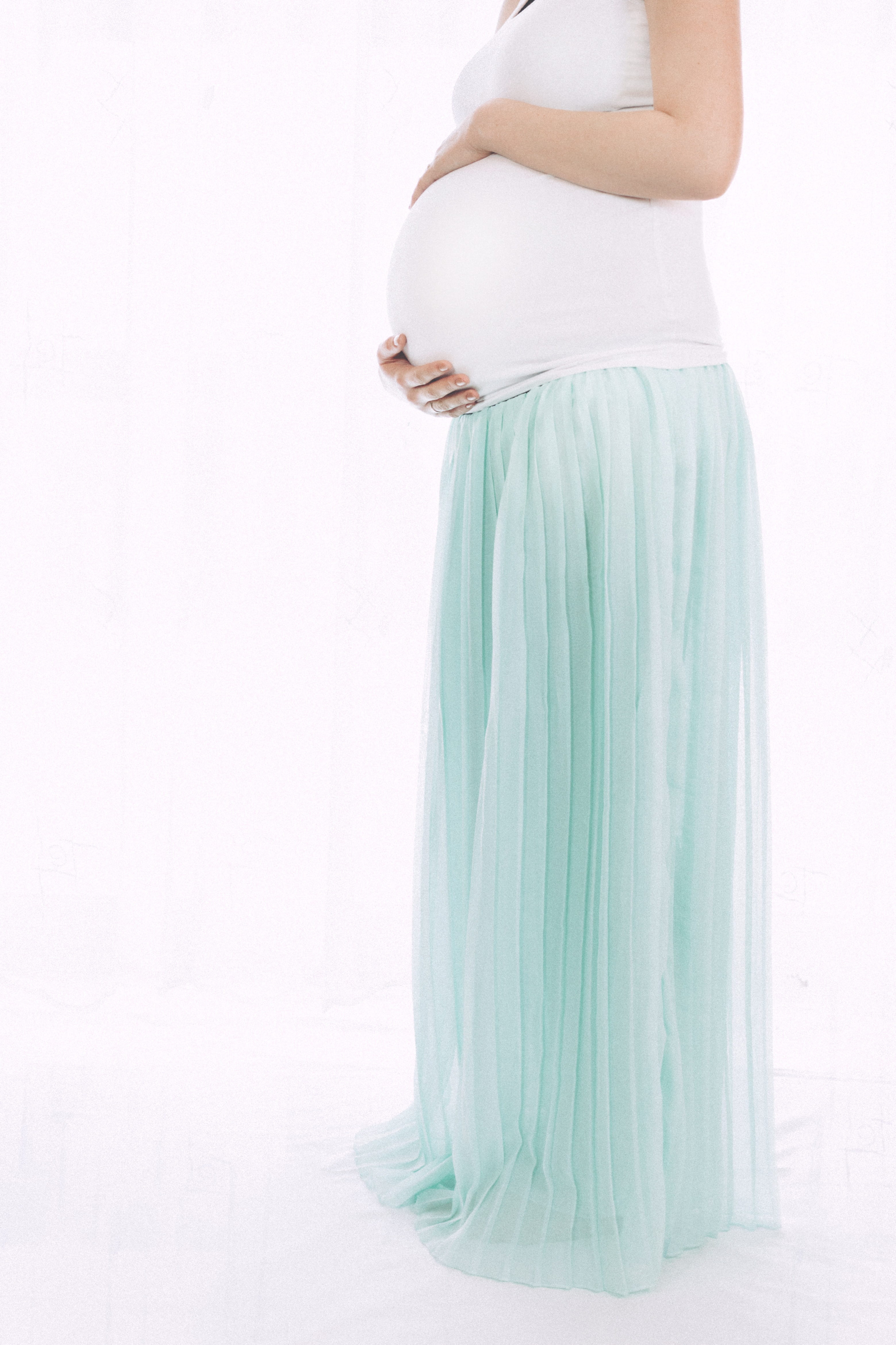standing, pregnant, beginnings, side view, hands on stomach, women, lifestyles, white color, adult, white background, hope - concept, one person, woman, Phone HD Wallpaper