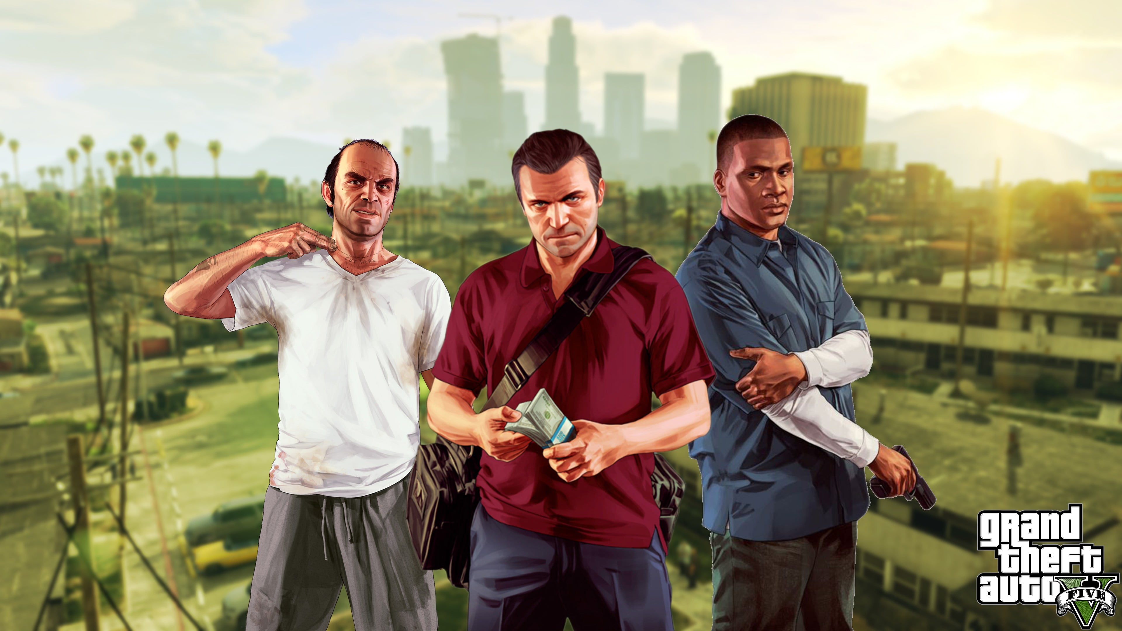 4K, mid adult, day, communication, people, adult, males, men, ps games, xbox games, gta 5, occupation, togetherness, group of people, games, young adult, HD Wallpaper