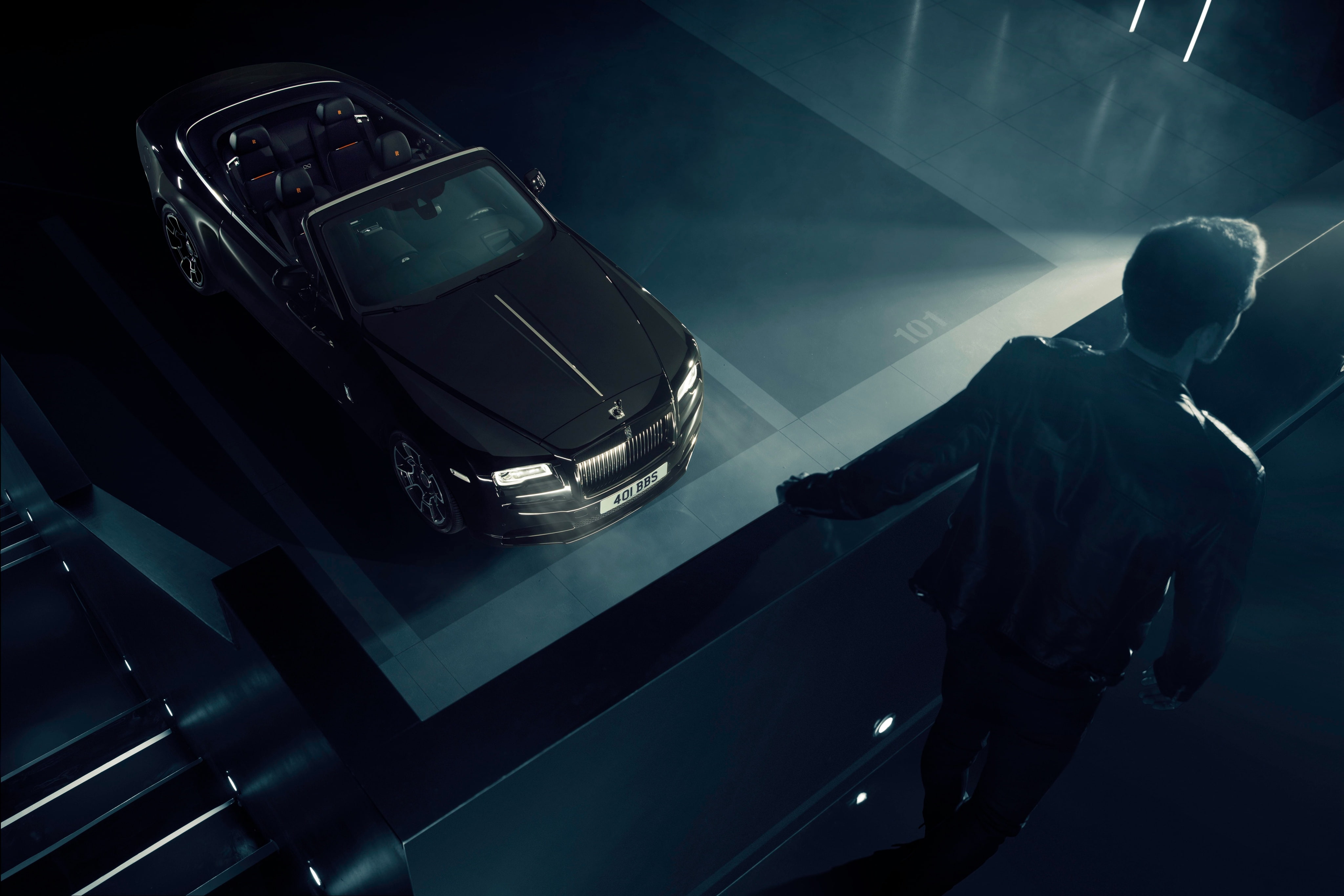 2017, badge, rolls-royce, black, dawn, 4K, HD Wallpaper