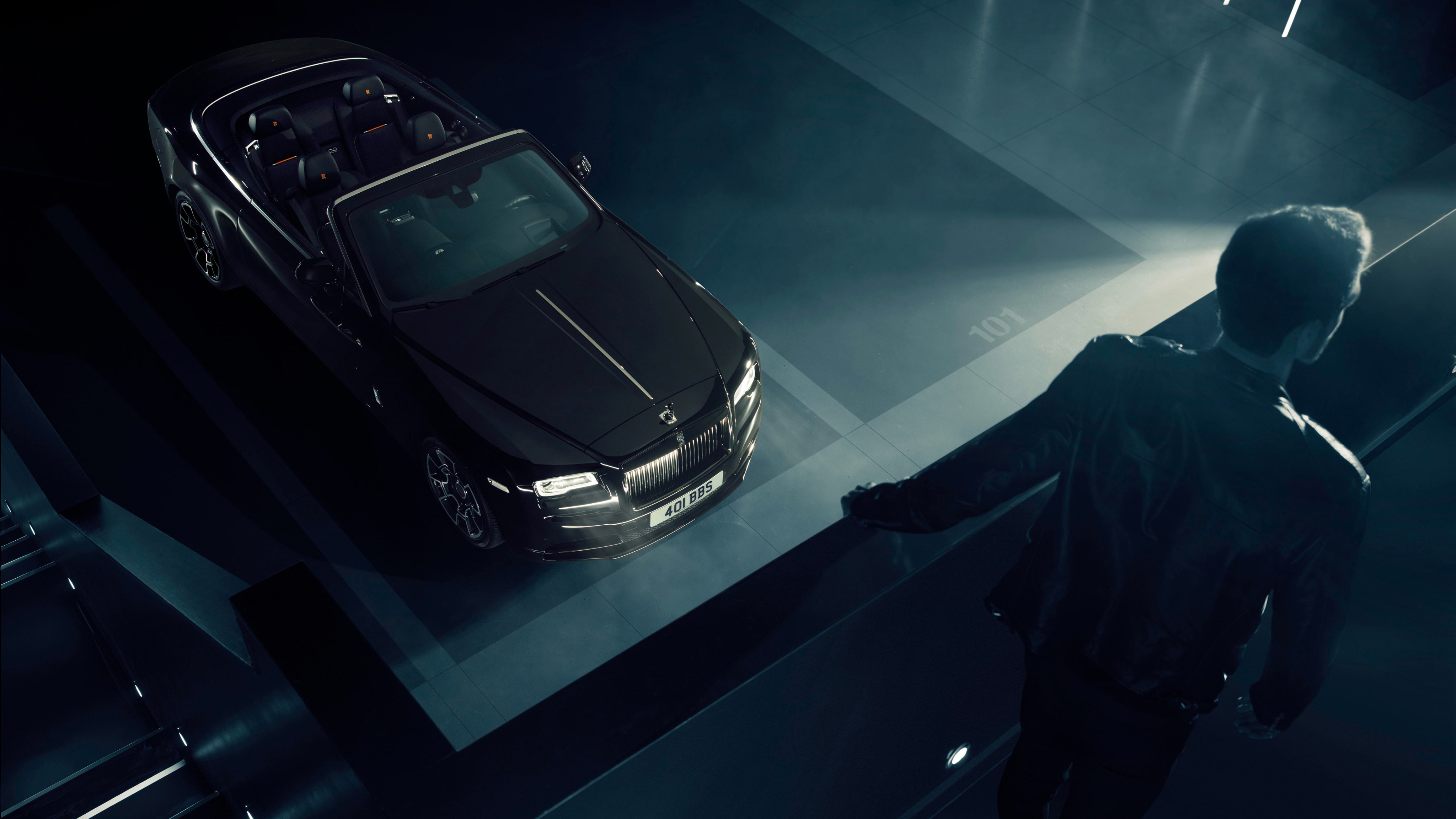 Black, Dawn, 2017, Royce, Rolls, 4K, Badge, HD Wallpaper