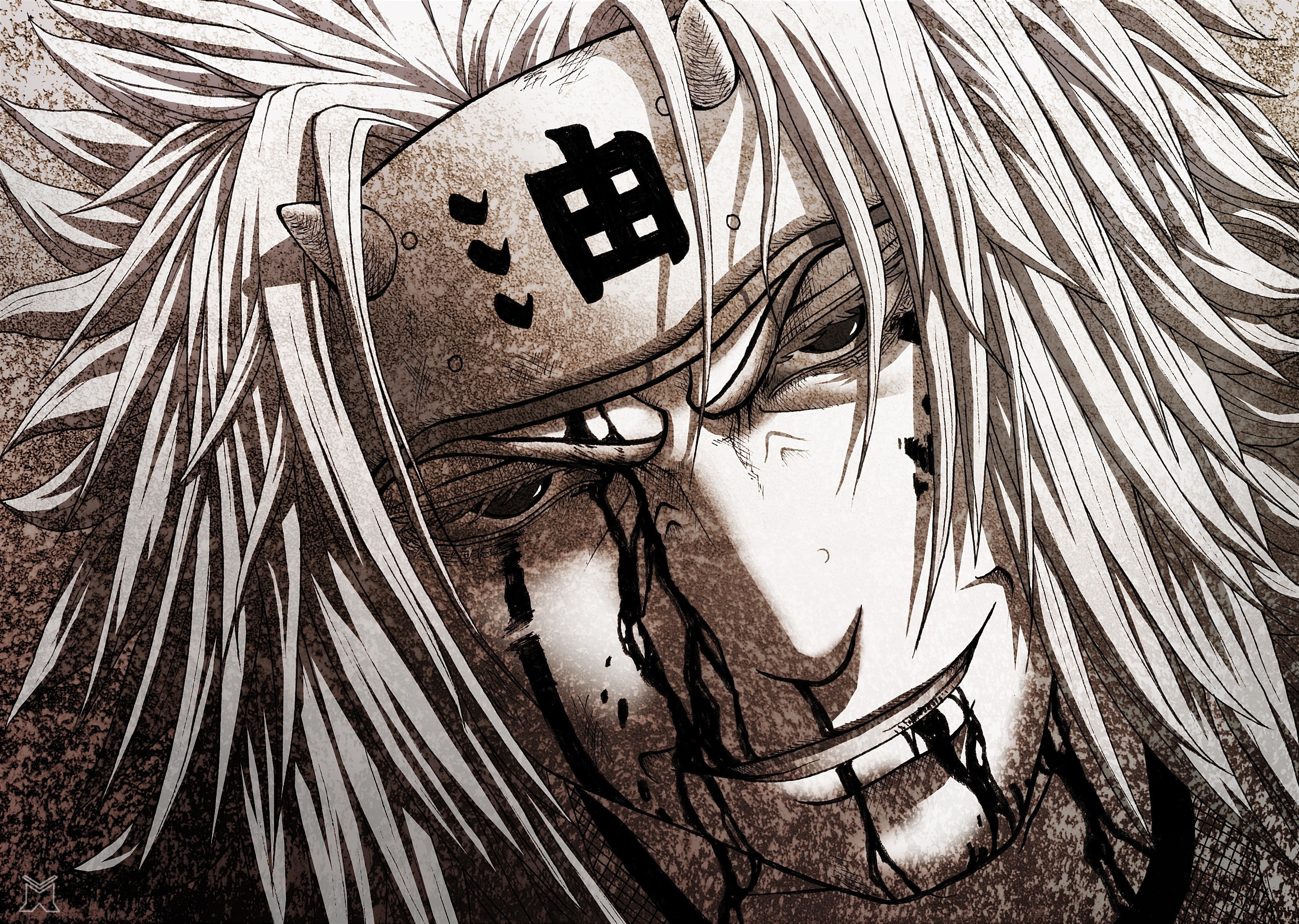 jiraiya, art, smile, look, 2K, linnyxito, man, HD Wallpaper