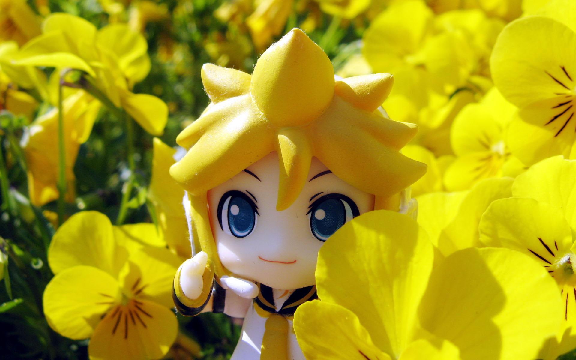 nice, vocaloid, kagamine len, 1080P, yellow, day, games, HD Wallpaper