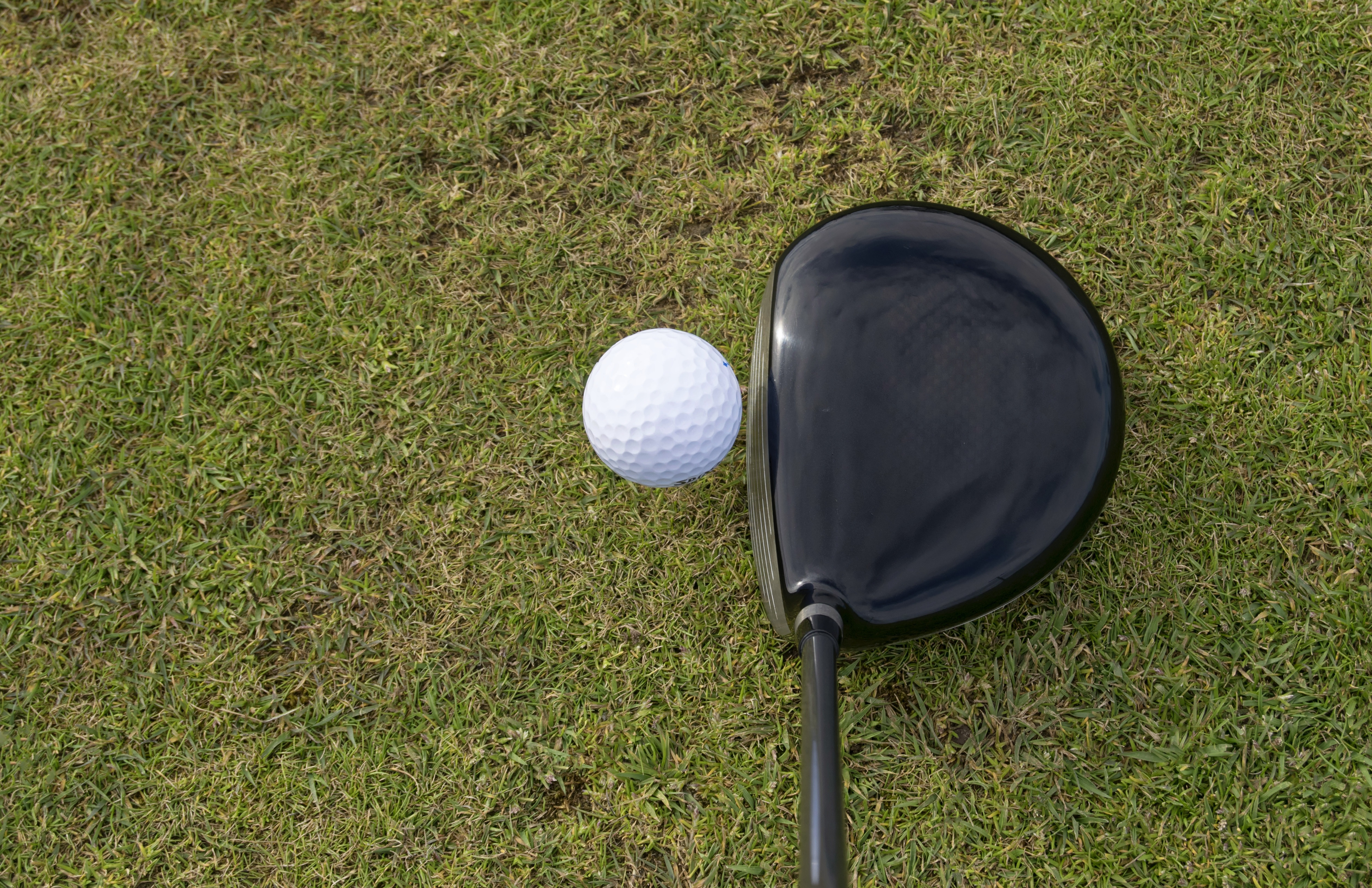 hit, green - golf course, green color, golf ball, outdoor, hobby, day, high angle view, play, golf, game, black, leisure, white, 4K, outdoors, golf club, HD Wallpaper