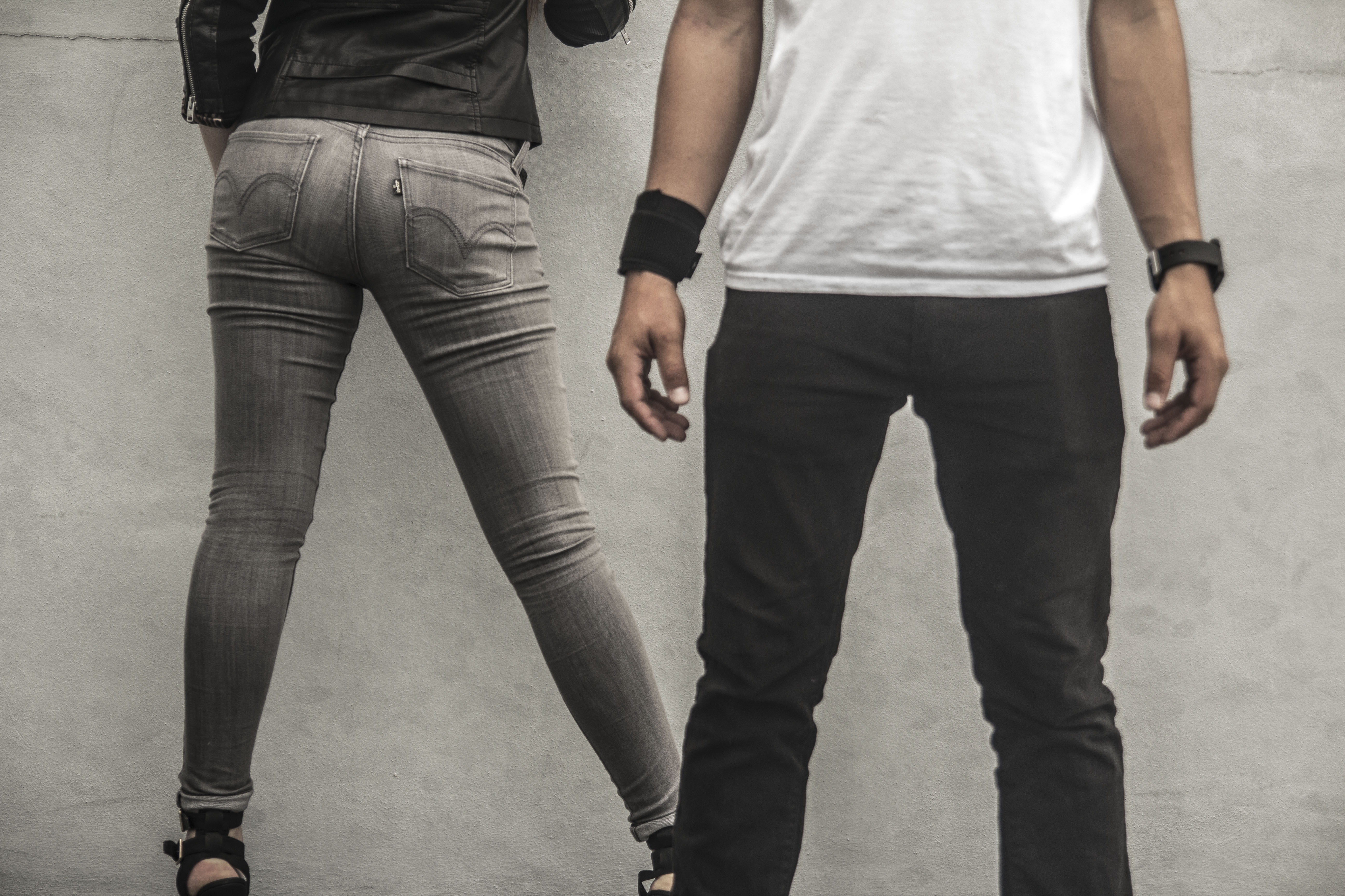 togetherness, midsection, skinny, black, bonding, person, pants, women, real people, lifestyles, two people, couple - relationship, adult, young adult, HD Wallpaper