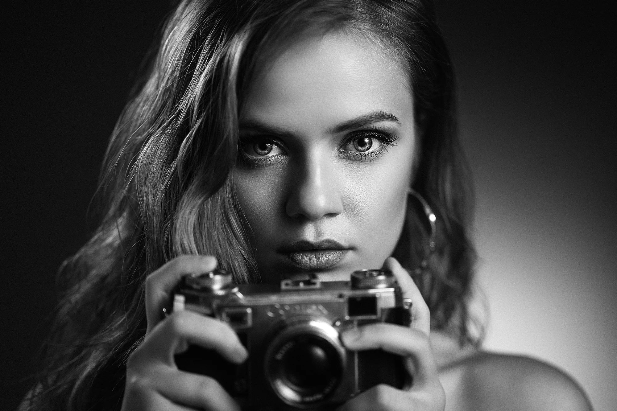 girl, the camera, 1080P, Anatoly Oskin, Dayana, HD Wallpaper