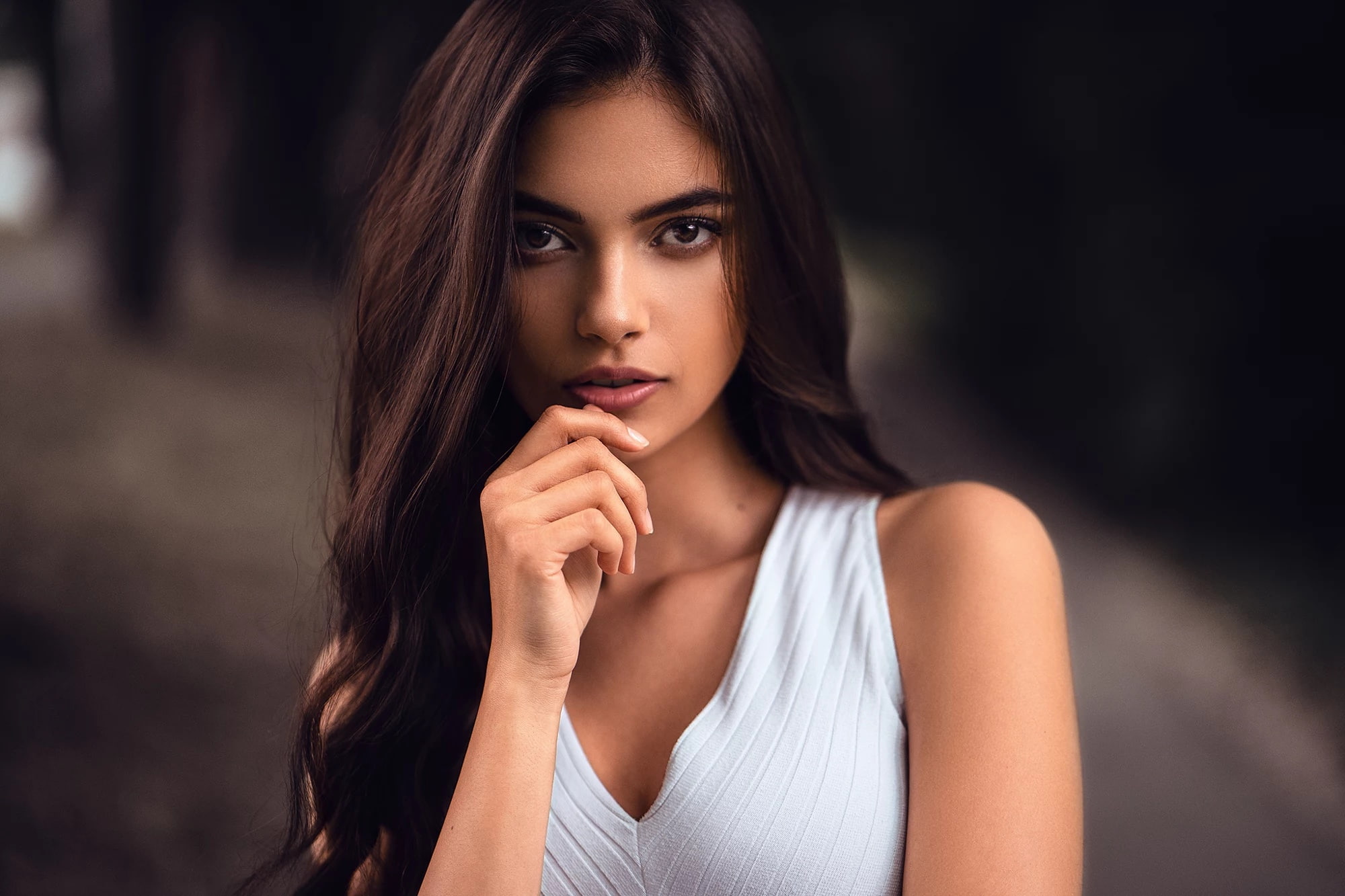 1080P, Laura, hair, face, look, Anatoly Oskin, girl, HD Wallpaper
