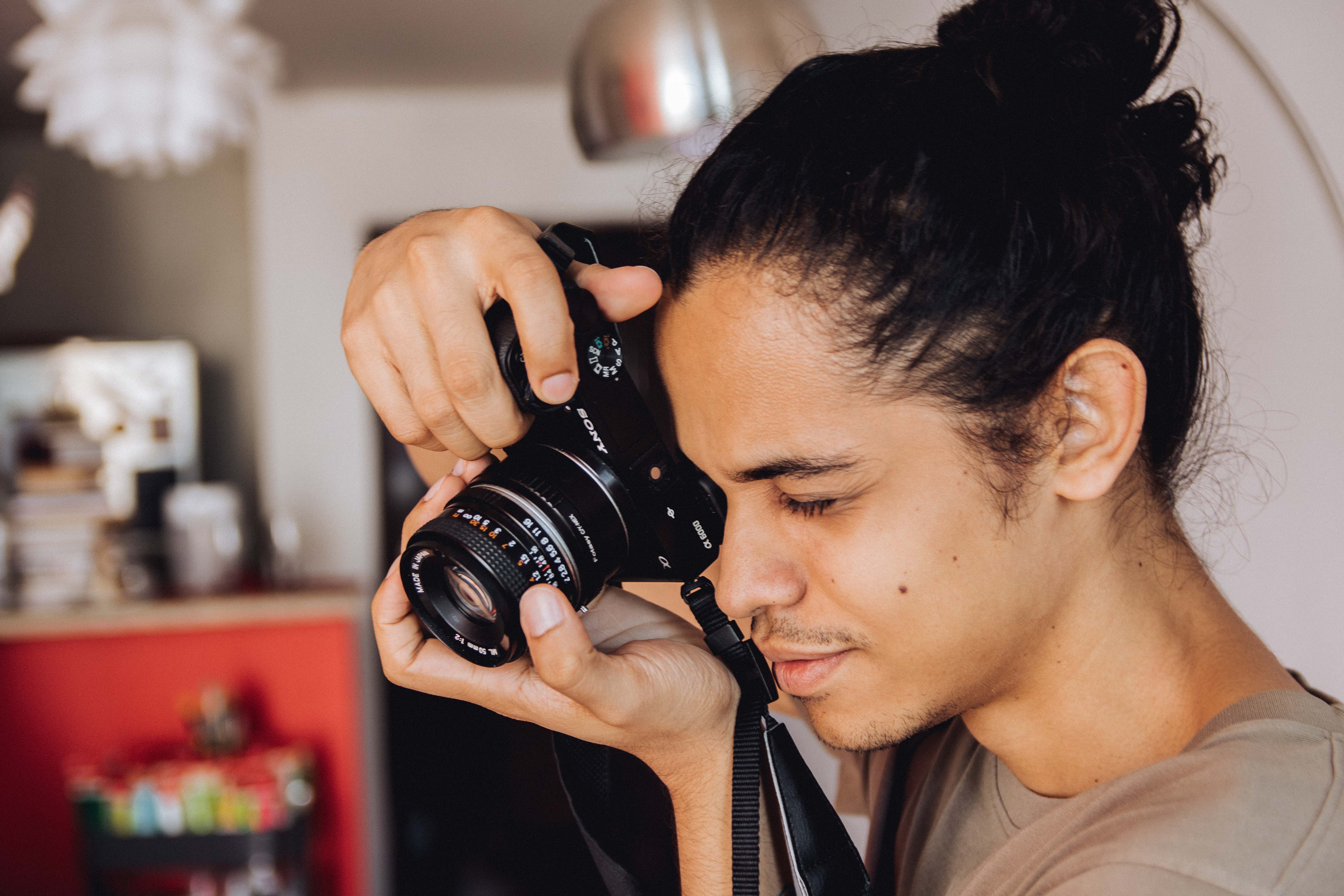 one person, black, black hair, females, room, mid adult, focus on foreground, indoors, person, camera, man, hairstyle, headshot, taking, brown hair, technology, HD Wallpaper