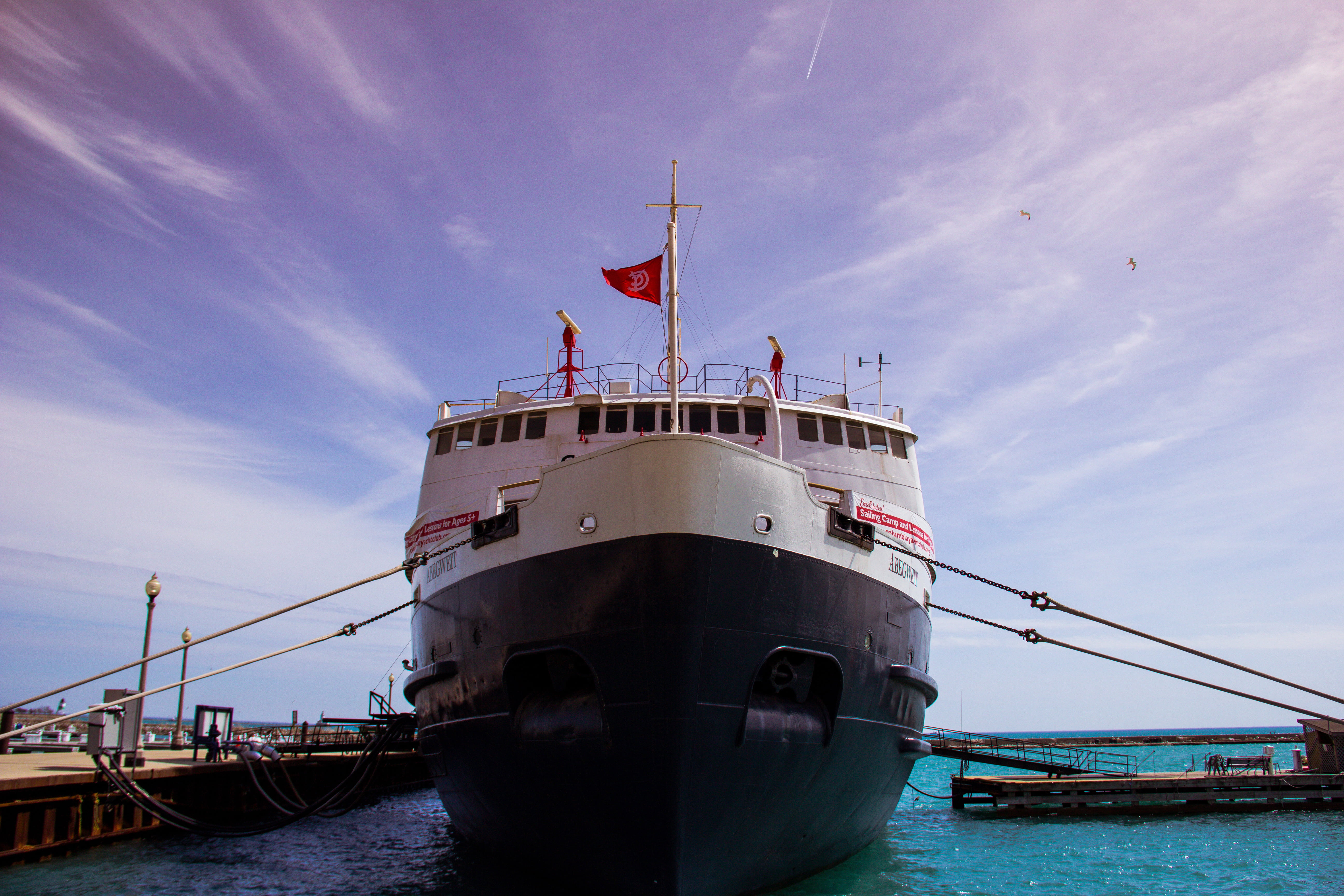 transportation, ocean, ship, near, sunshine, water, flag, sea, industry, nature, day, sky, harbor, harbour, sailboat, freight transportation, boat, shipping, HD Wallpaper