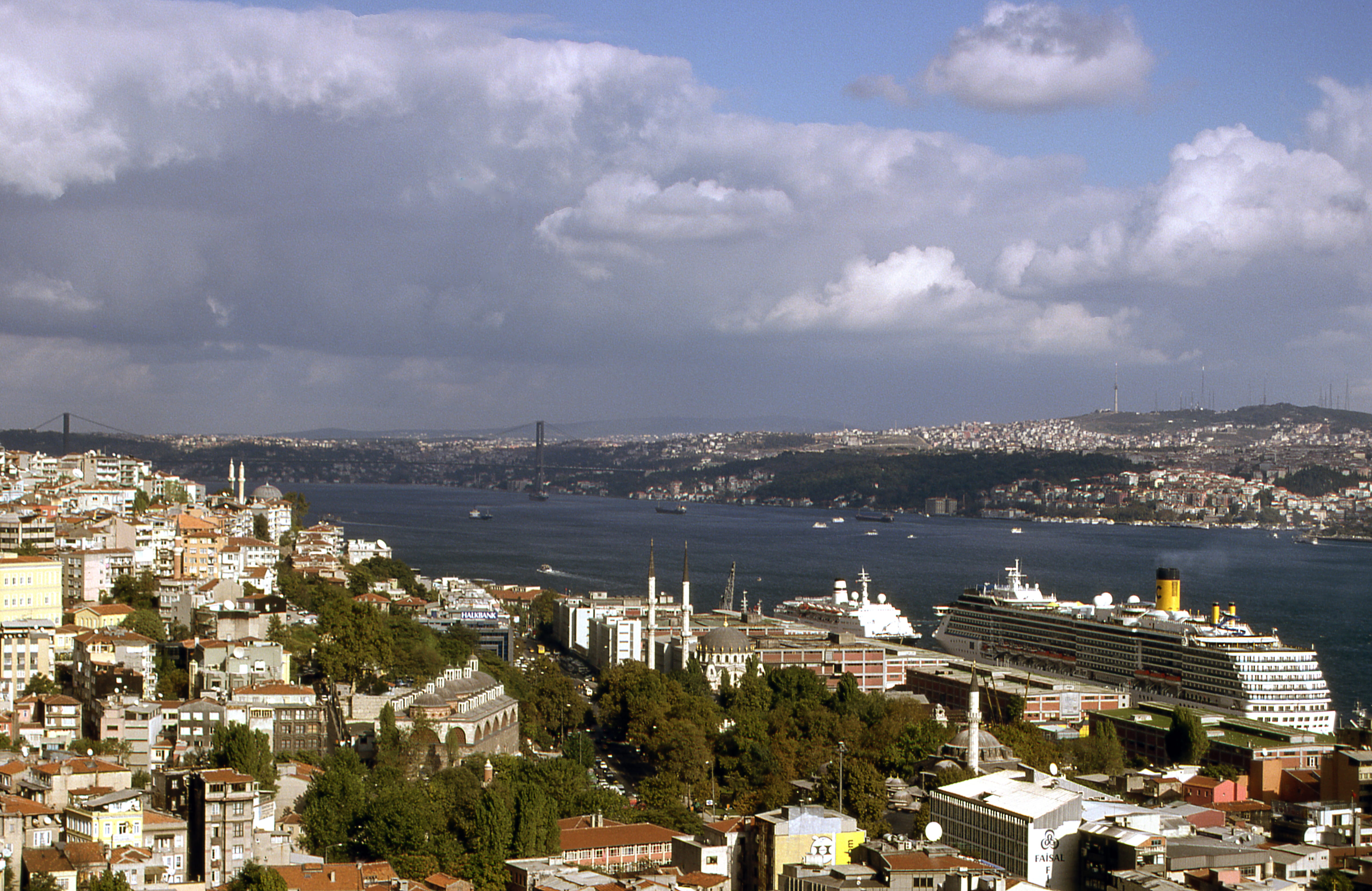 sky, building, travel, high angle view, istanbul, turkey, built structure, bosporus, sea, outdoors, nature, day, townscape, architecture, no people, cloud - sky, HD Wallpaper
