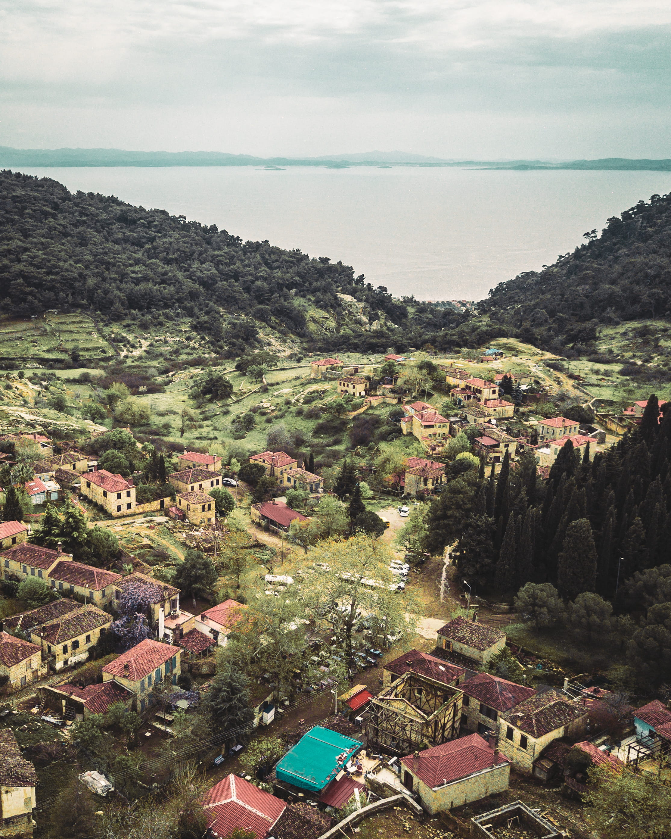 no people, mountain, day, scenery, sky, townscape, building, canakkale, building exterior, architecture, built structure, adatepe, environment, turkiye, Phone HD Wallpaper