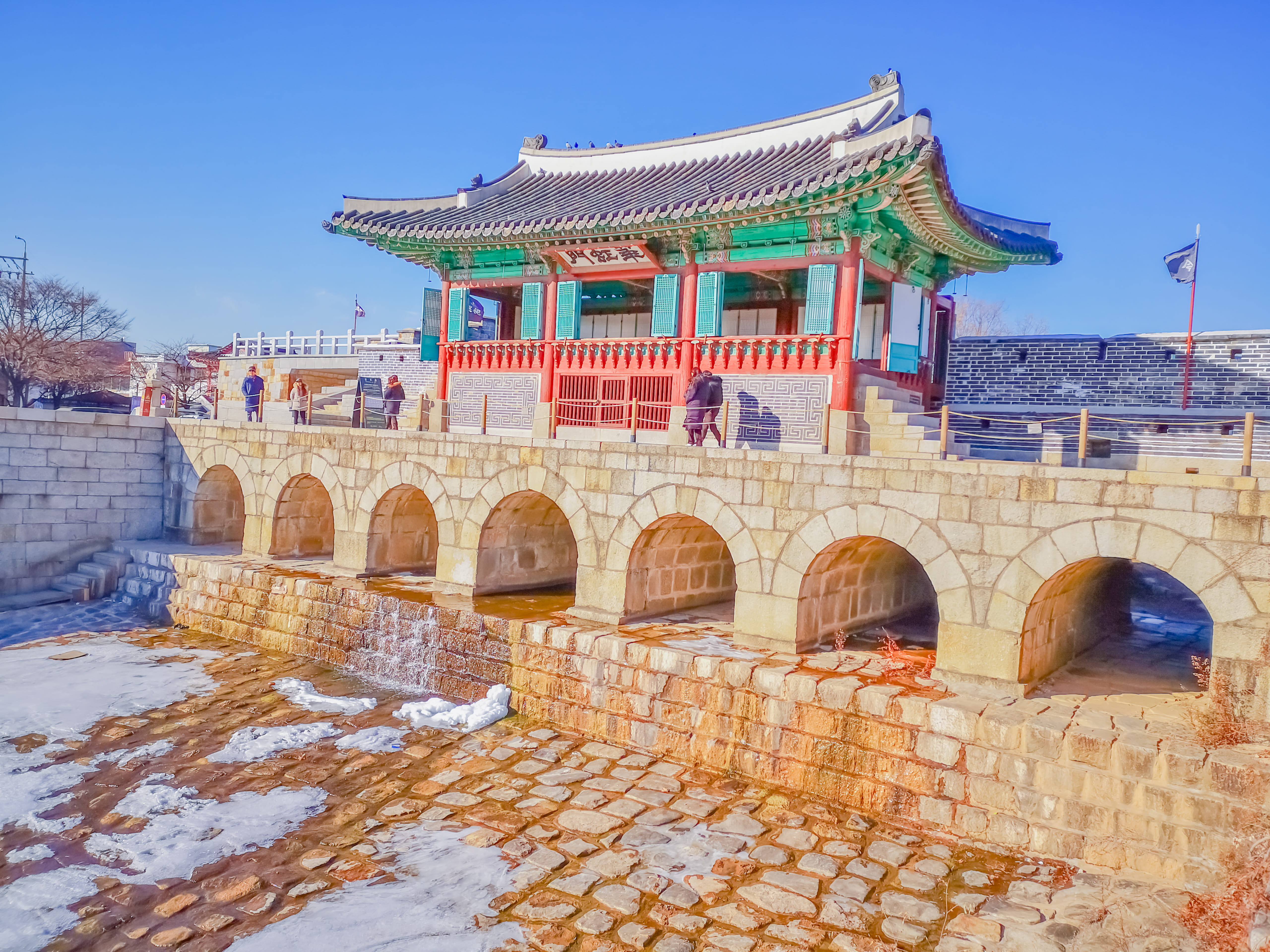building, castle, arch, fort, architecture, human, cold temperature, person, travel destinations, nature, snow, tourism, worship, day, 5K, building exterior, HD Wallpaper