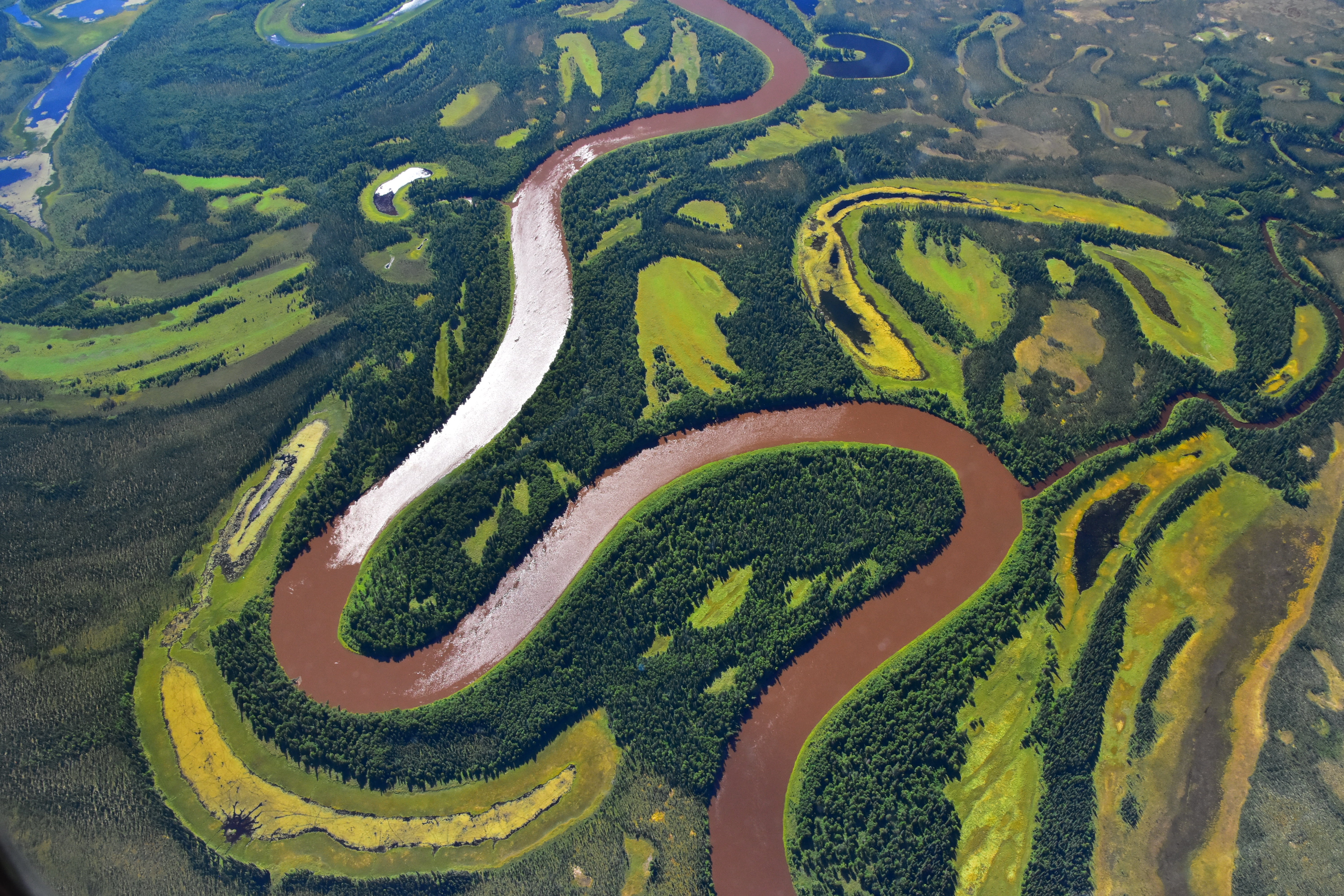 5K, green, landscape, nature, alaska, aerial View, view, top, fields, HD Wallpaper