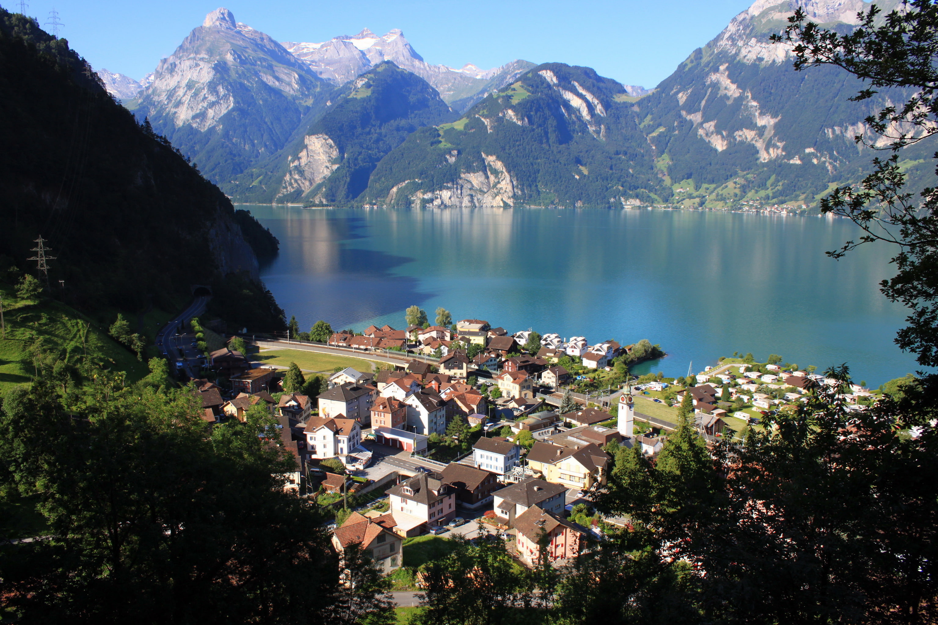 landscape, mountains, Morschach, 2K, nature, Switzerland, top, HD Wallpaper