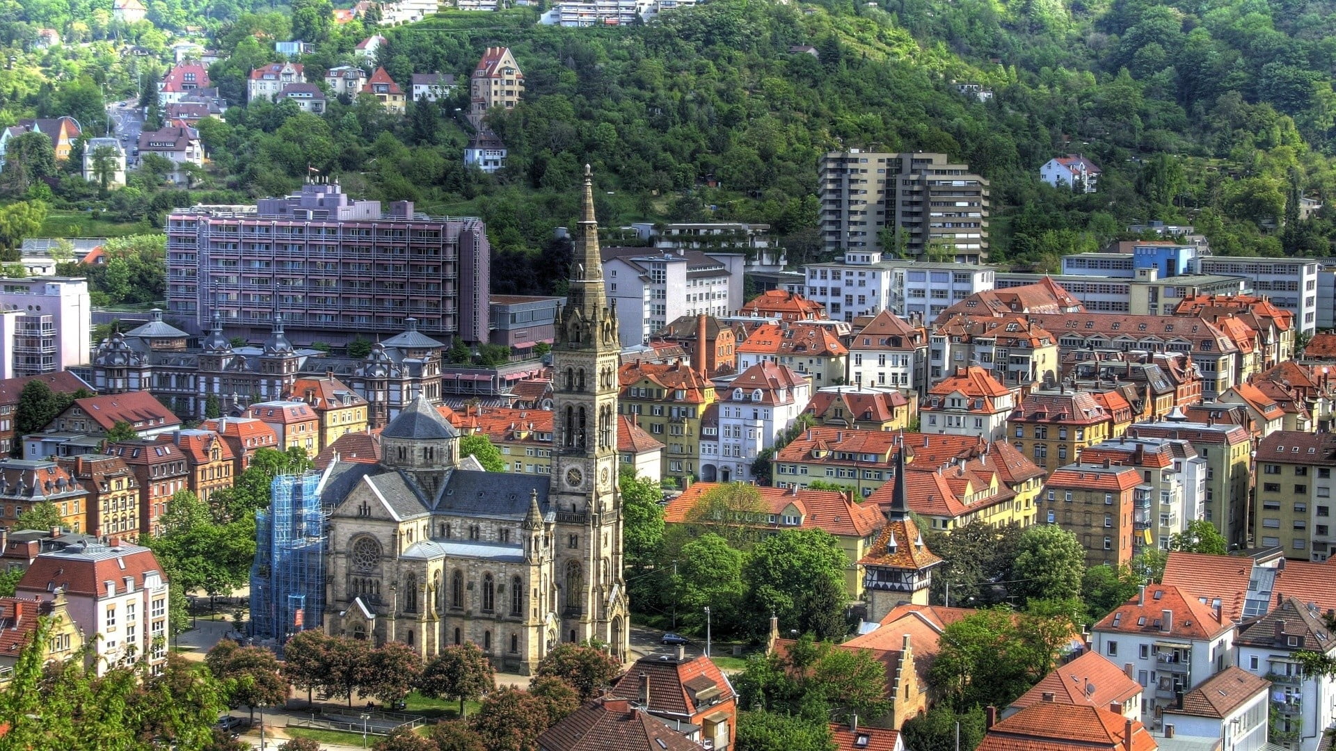 old, europe, aerial View, roof, house, scenics, cityscape, travel, urban Scene, brown, travel Destinations, town, famous Place, built Structure, street, HD Wallpaper