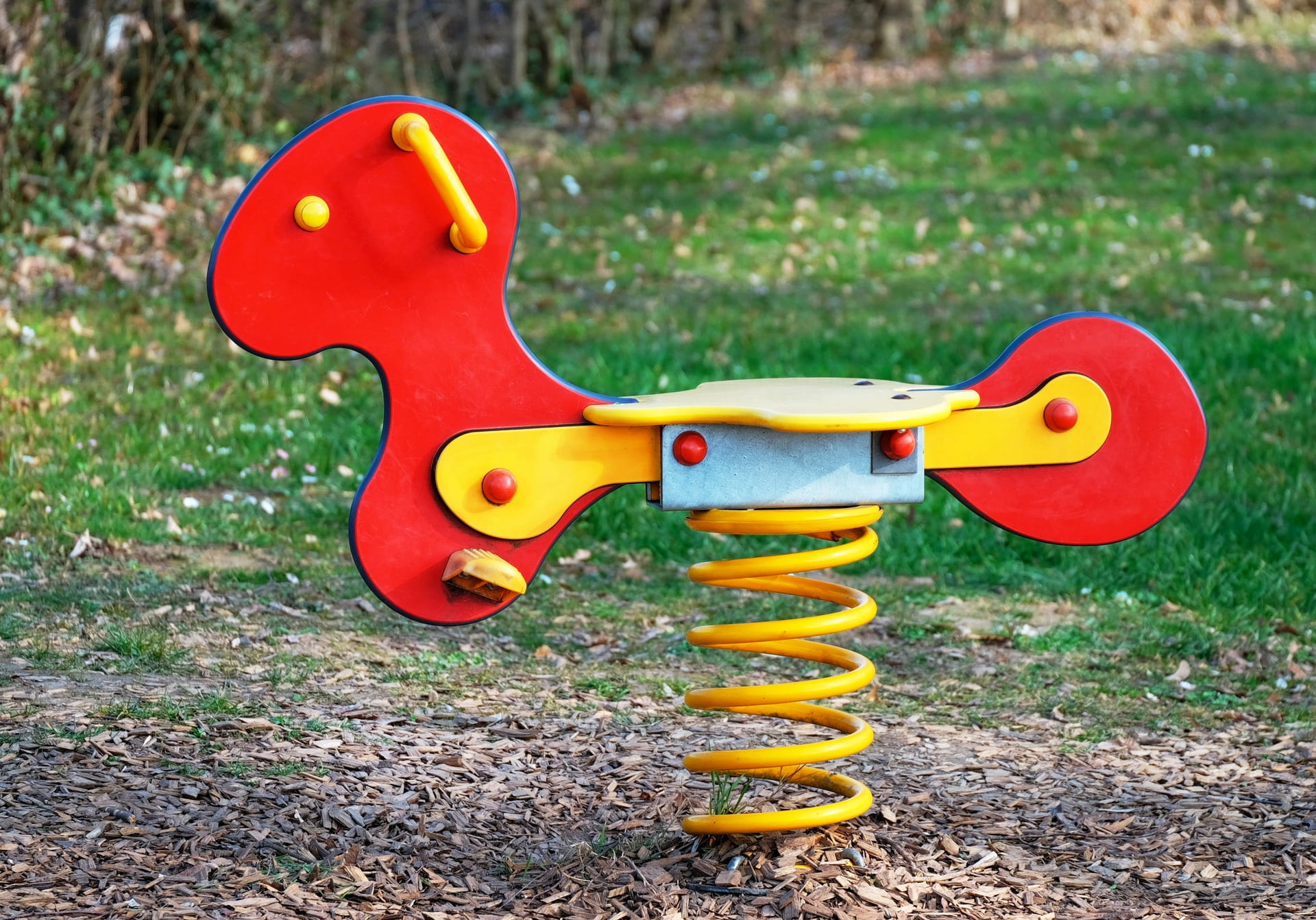 animal representation, toy, focus on foreground, representation, animal, outdoor, horse, outdoors, rocking horse, childhood, 1080P, childrens playground, HD Wallpaper