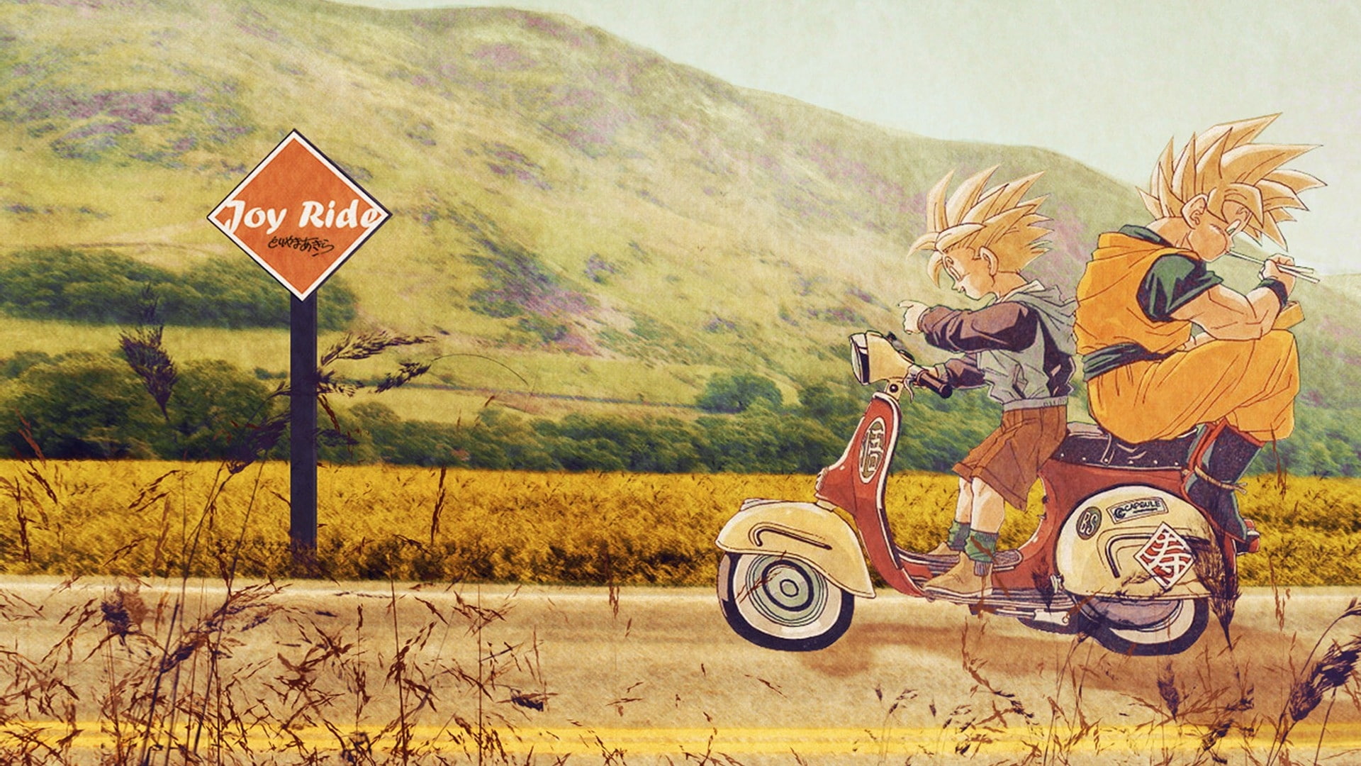 hd, son, art, gohan, dragon, Son Goku, 1080P, motorbikes, ball, anime, goku, x, z, dragonball, HD Wallpaper