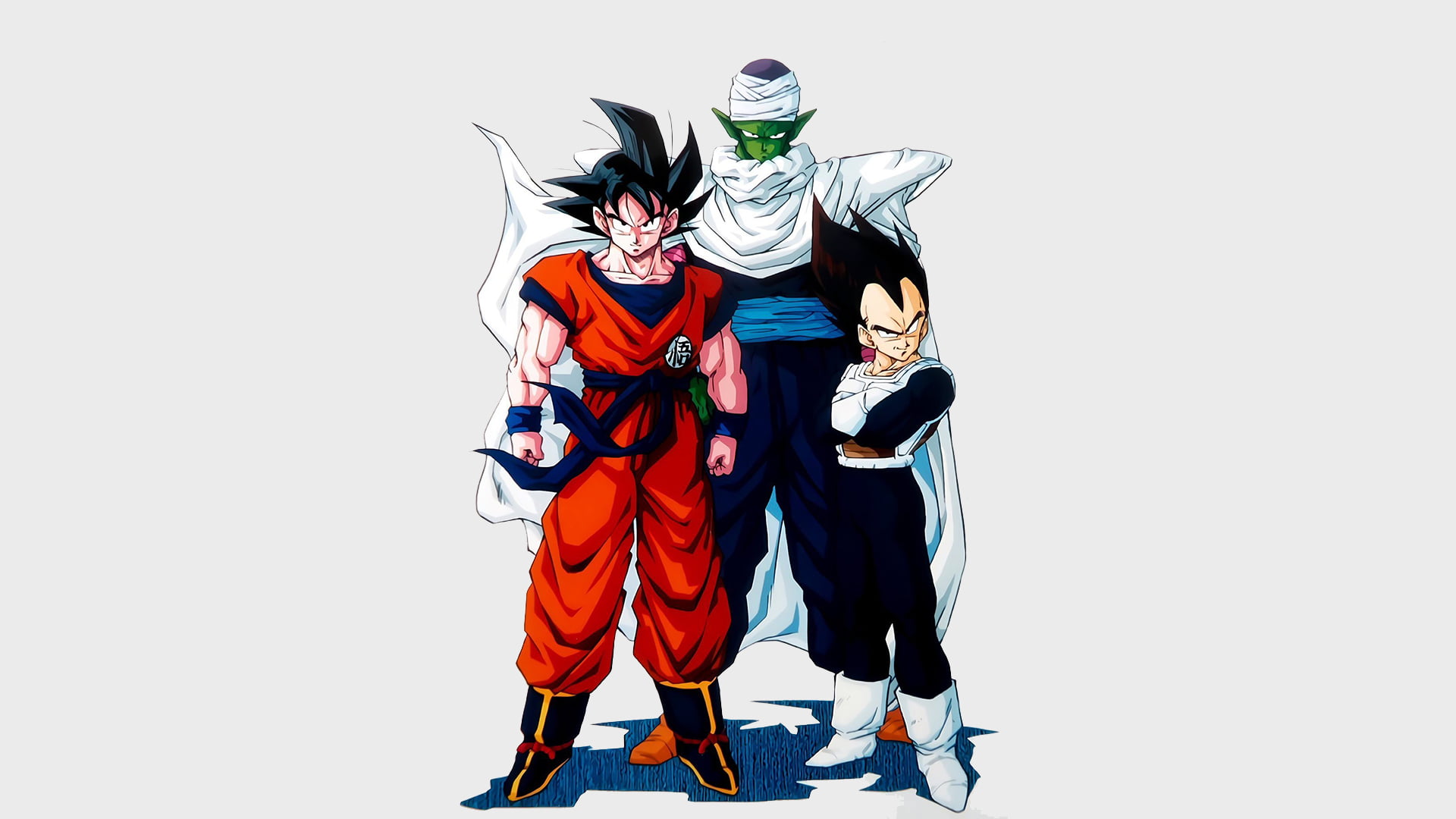 Dragon Ball Z, Piccolo, simple background, Dragon Ball, Son Goku, artwork, Vegeta, 1080P, HD Wallpaper