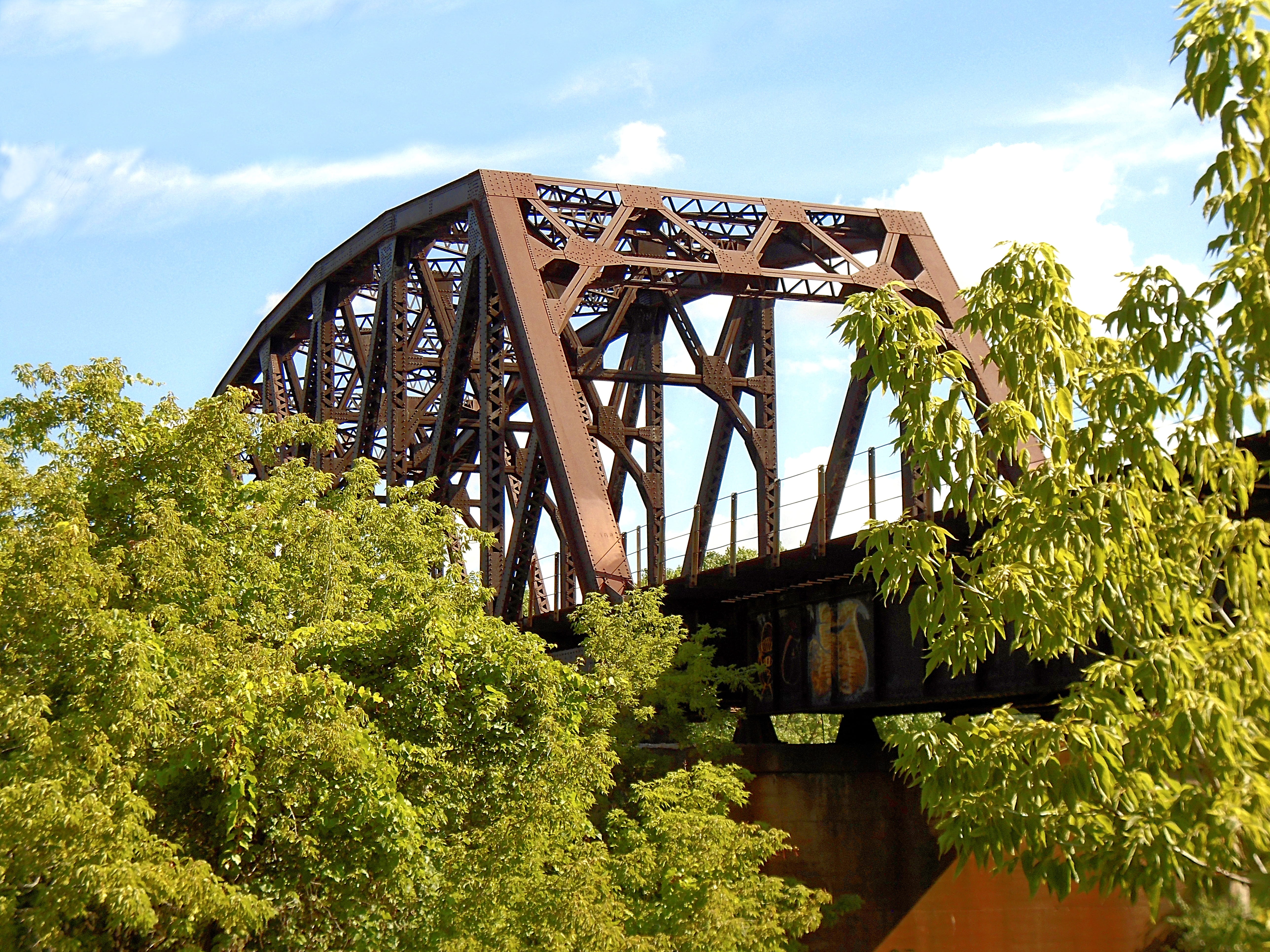 sky, bridge, cloud - sky, plant, landscape, industry, architecture, railroad, nature, train trestle, outdoors, growth, metal, no people, day, tree, bridge - man made structure, HD Wallpaper